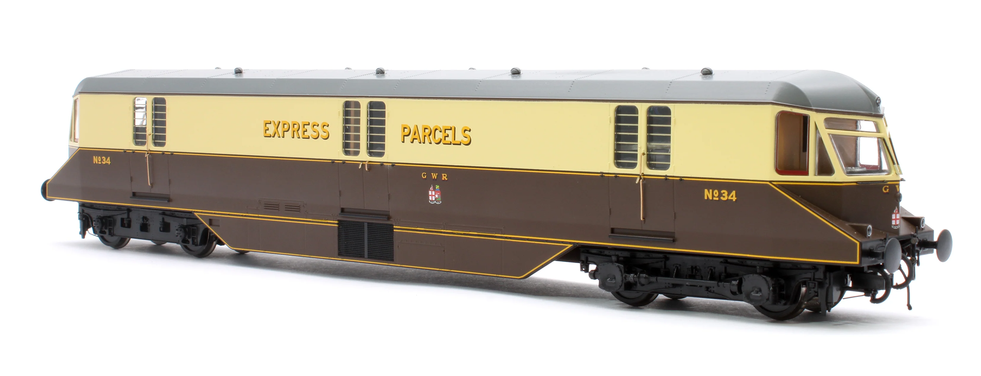 19430 GWR Parcels Railcar GWR Chocolate/Cream No.34 (Dark Grey Roof) Diesel Locomotive - Image 2