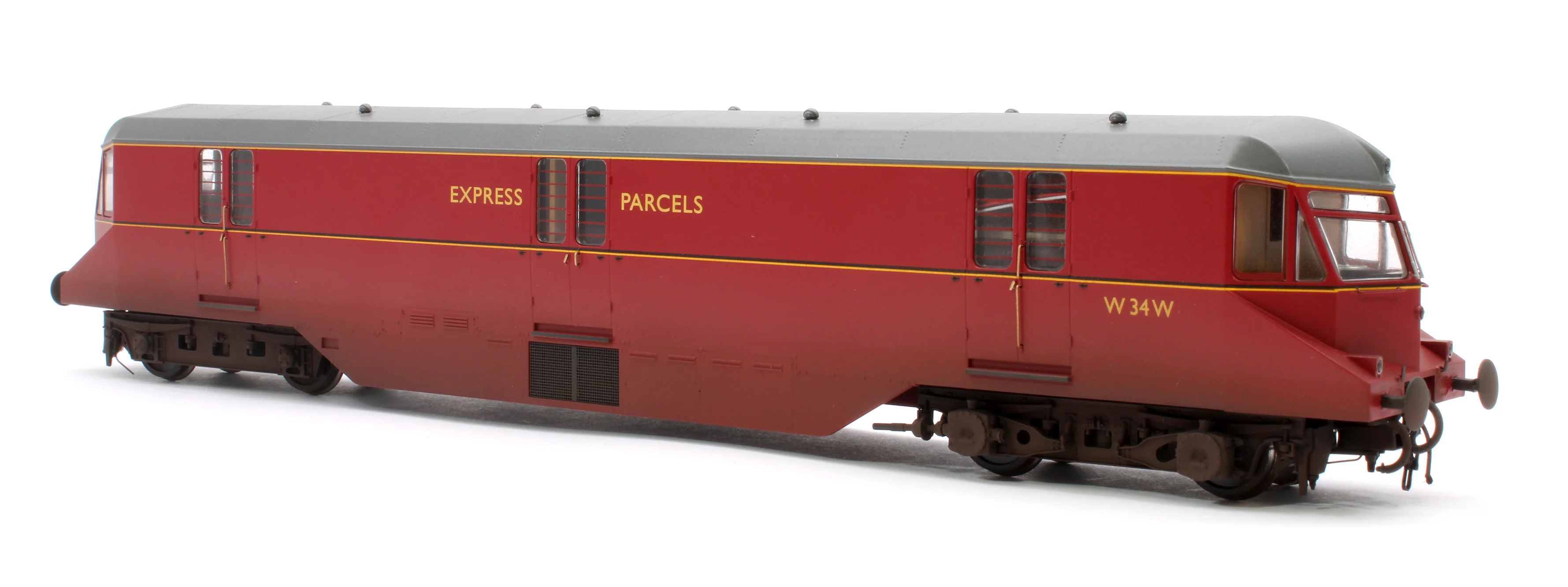 19432 GWR Parcels Railcar BR ‘Express Parcels’ Crimson No. W34W (Grey Roof) Diesel Locomotive - Weathered - Image 2