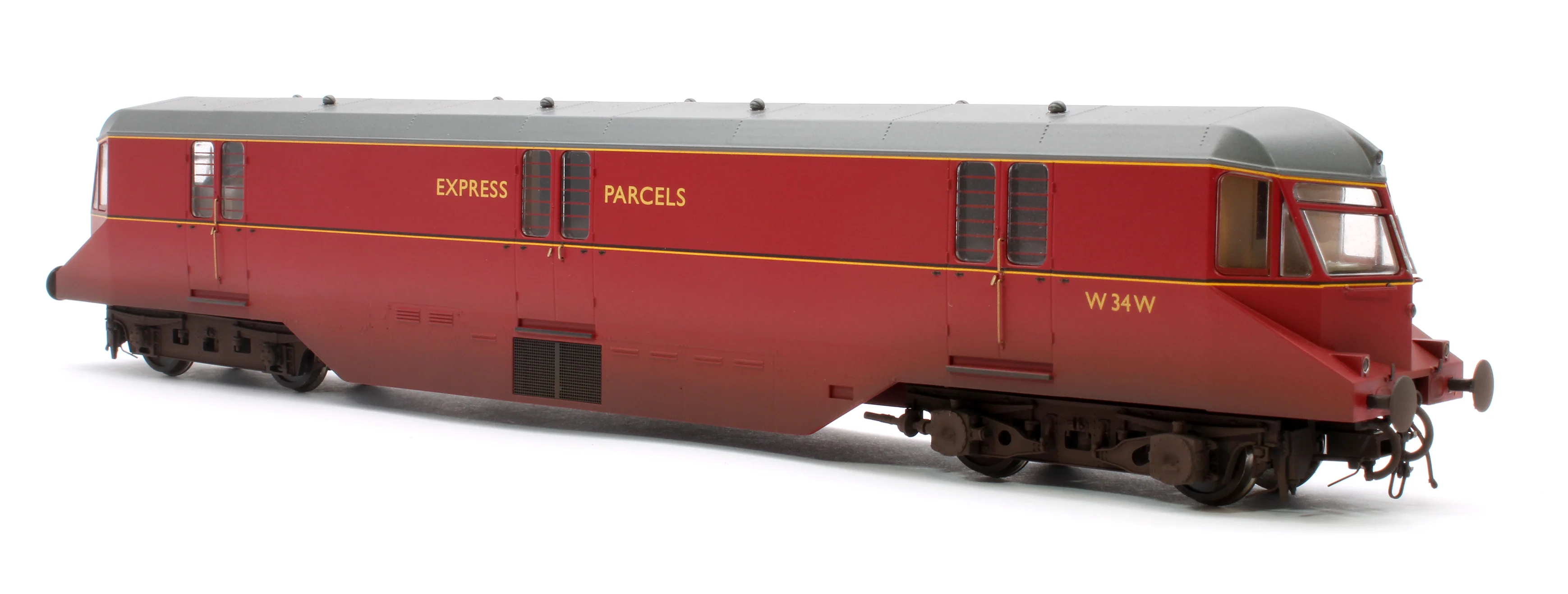 19432 GWR Parcels Railcar BR ‘Express Parcels’ Crimson No. W34W (Grey Roof) Diesel Locomotive - Weathered - Image 4