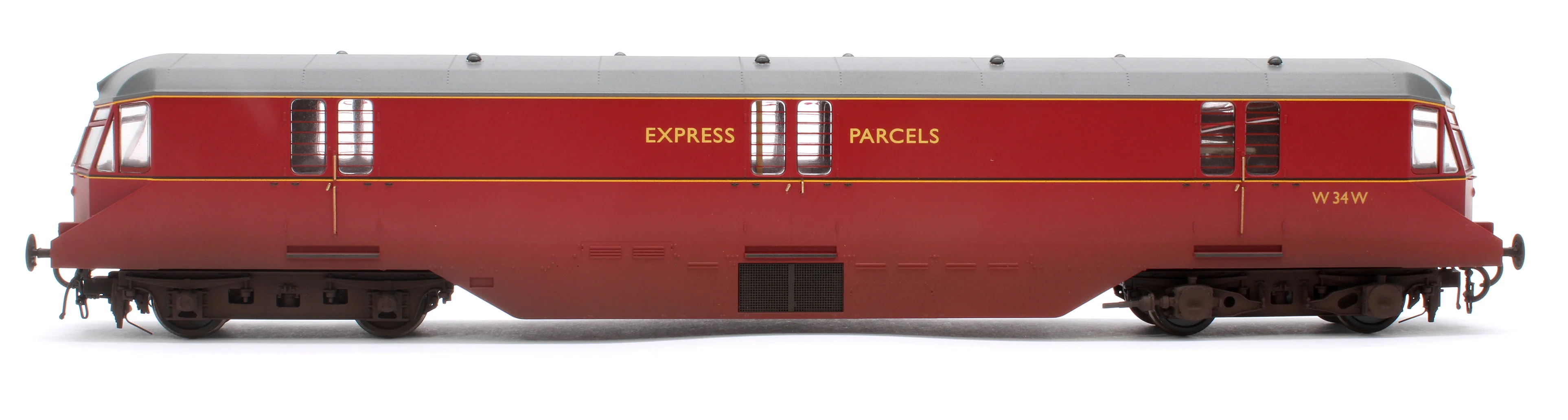 19432 GWR Parcels Railcar BR ‘Express Parcels’ Crimson No. W34W (Grey Roof) Diesel Locomotive - Weathered - Image 5