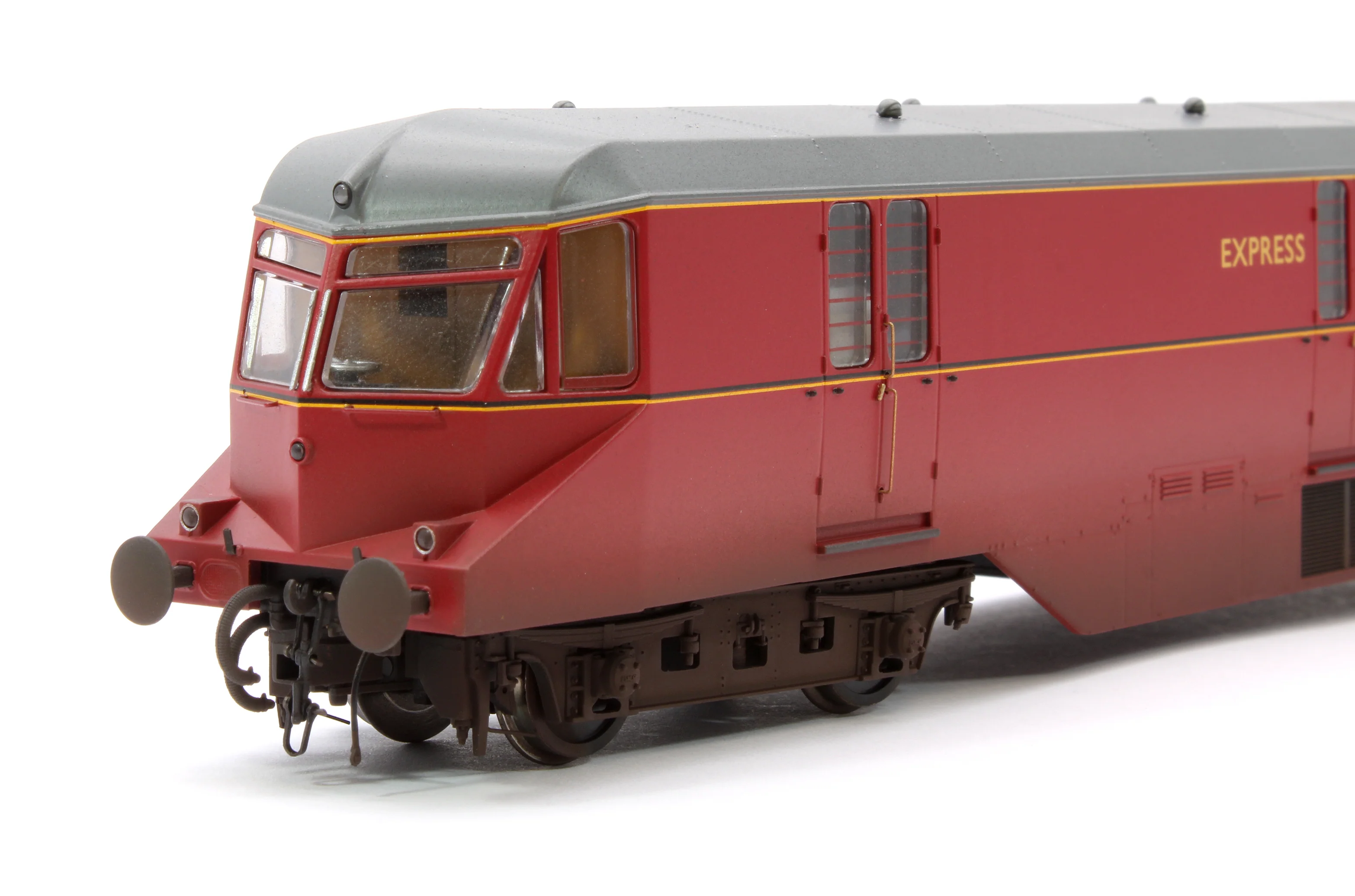 19432 GWR Parcels Railcar BR ‘Express Parcels’ Crimson No. W34W (Grey Roof) Diesel Locomotive - Weathered - Image 7