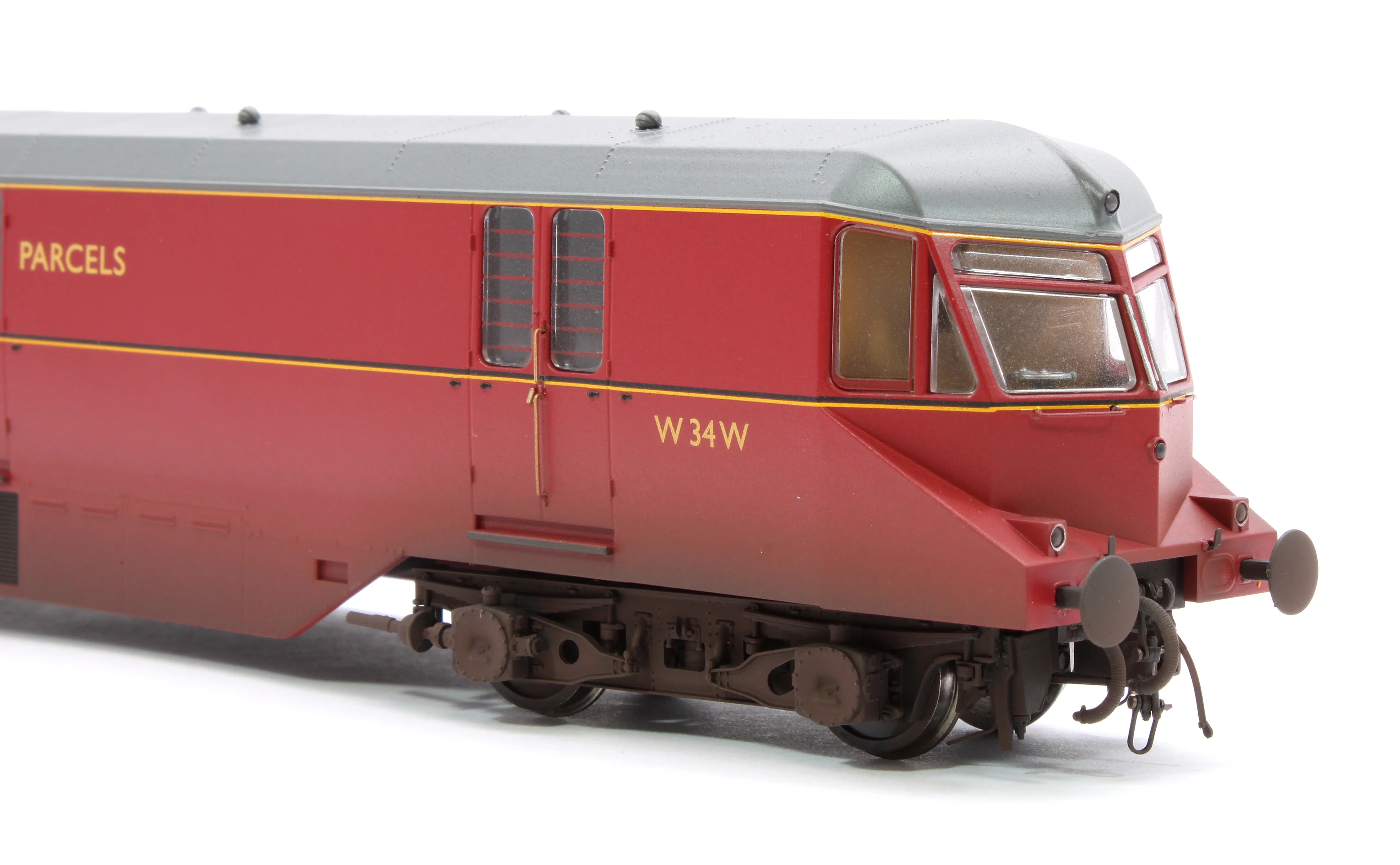 19432 GWR Parcels Railcar BR ‘Express Parcels’ Crimson No. W34W (Grey Roof) Diesel Locomotive - Weathered - Image 8