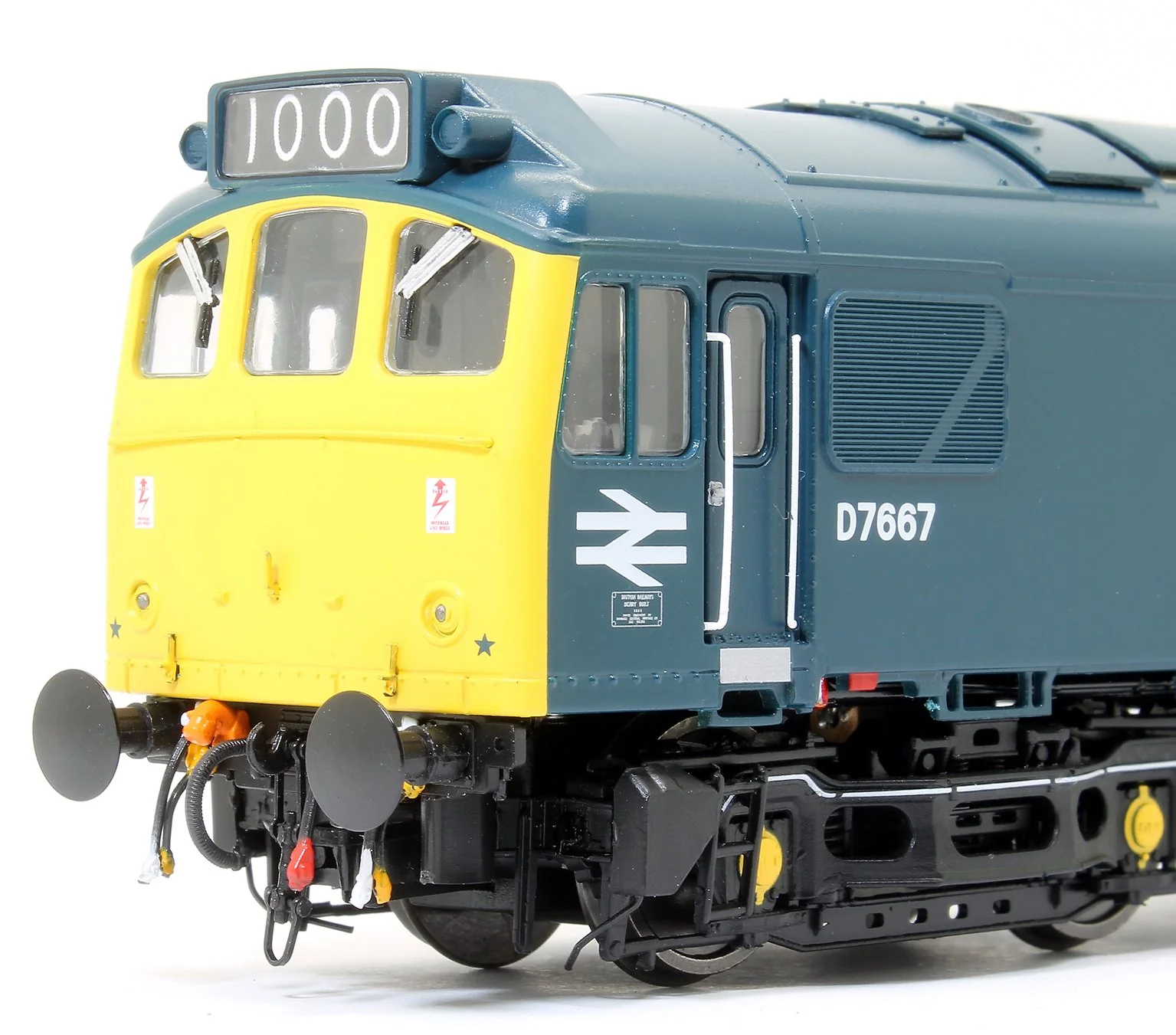 2534 Class 25/3 D7667 BR Rail Blue with full yellow ensue (twin double arrows - 1000th loco built at Derby Works) Diesel Locomotive - Image 2