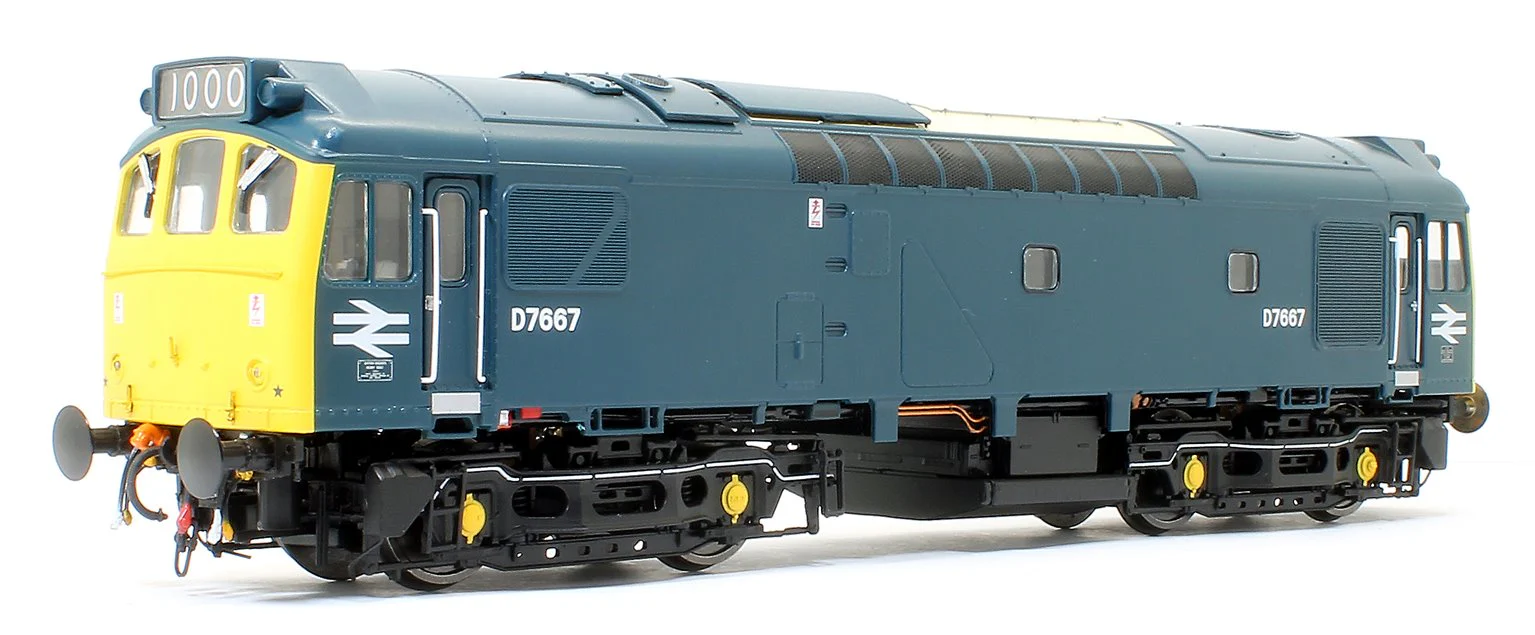 2534 Class 25/3 D7667 BR Rail Blue with full yellow ensue (twin double arrows - 1000th loco built at Derby Works) Diesel Locomotive - Image 5