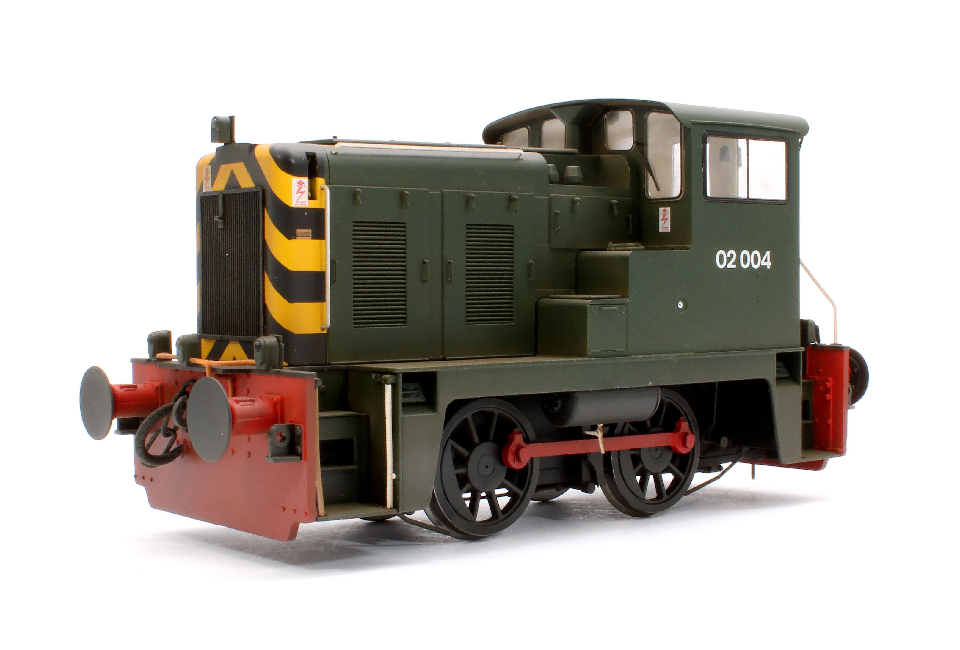 2872 Class 02 BR Green 02004 (Wasp Stripes, no BR logo) Diesel Locomotive - Weathered