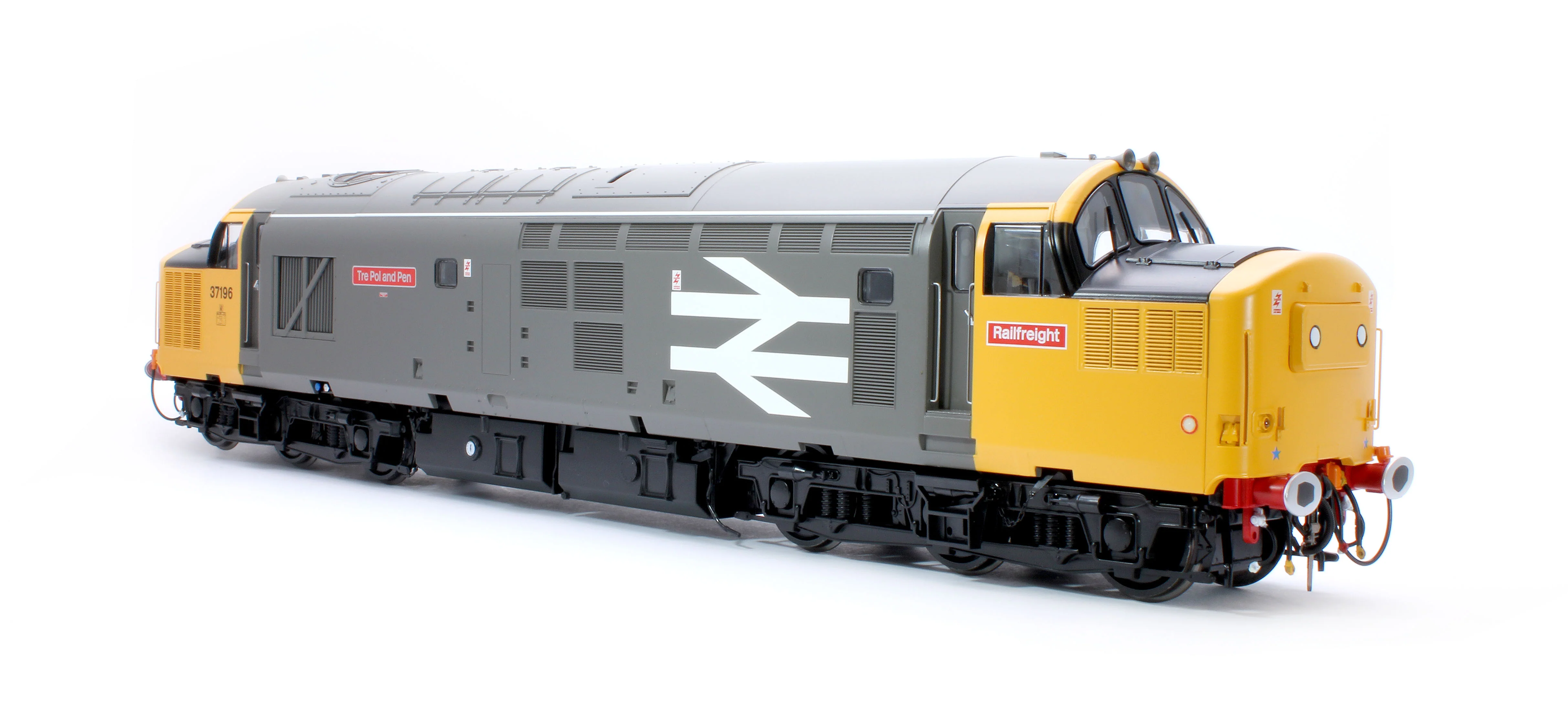 3732 Class 37/0 Railfreight Large Logo Grey No.37196 Tre Pol and Pen (Centre Headcode) Diesel Locomotive - Image 4