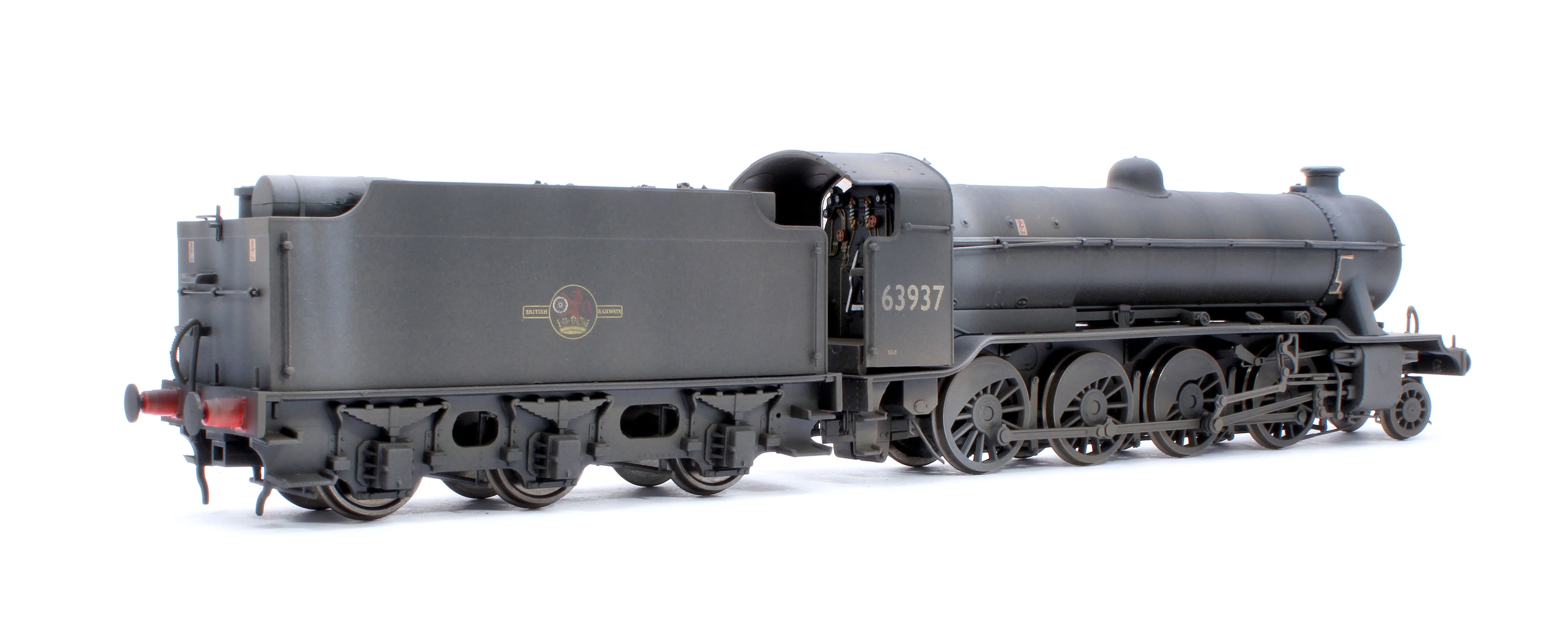 3901W Custom Weathered Class O2/2 'Tango' BR Late Crest Black No.63937 (GN Cab/LNER Flush-Sided Tender) Steam Locomotive - Image 4