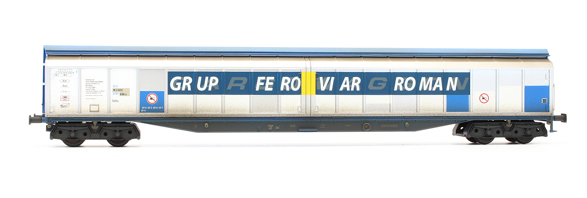 Pre-Owned Cargowaggon Siver / Blue GRUP FEROVAR ROMAN '2797-698 - Weathered - Image 3
