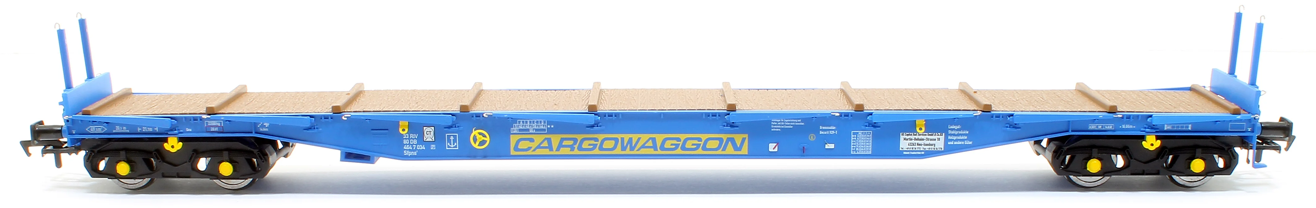 5110 IGA Cargowaggon bogie flat in CARGOWAGGON blue 4647 034 - Image 3