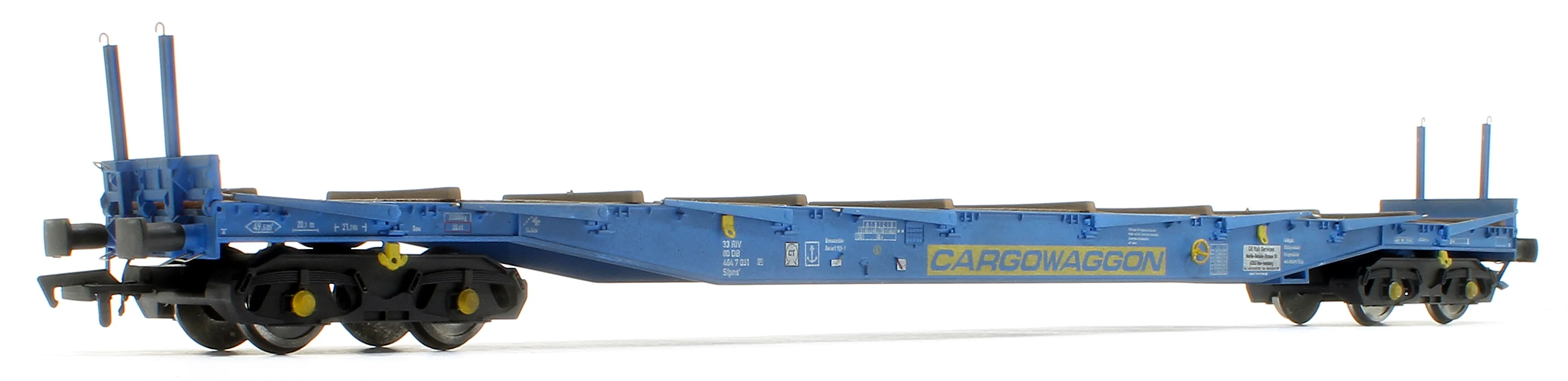 5111 IGA Cargowaggon bogie flat in CARGOWAGGON blue 4647 031 - Weathered