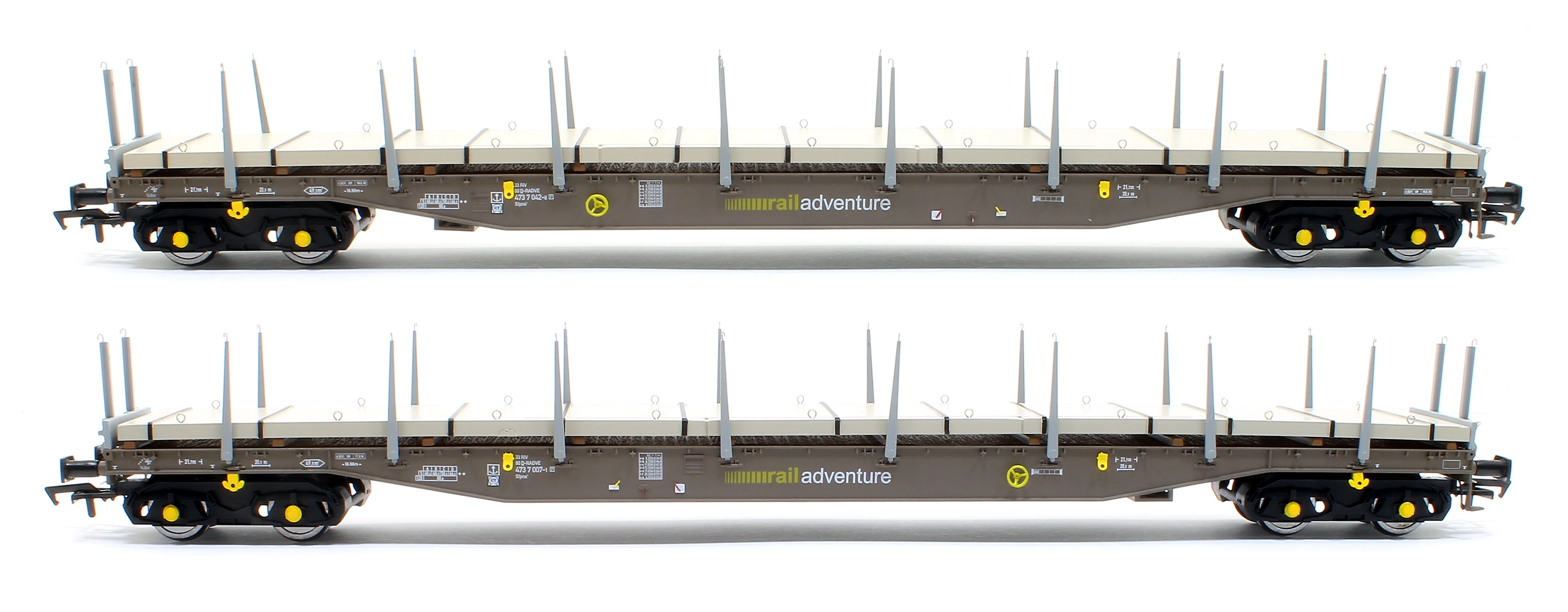 5115 Cargowaggon IGA Bogie Flat RailAdventure Barrier Set (2) with concrete panel weights - Image 2