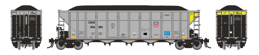 169022 HO AutoFlood III Coal Hopper: UP/CMO - 6 pack #2