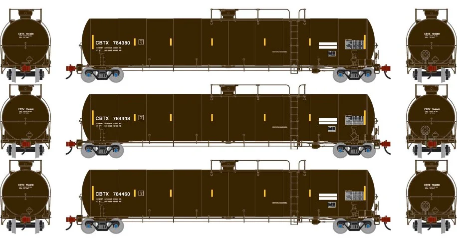 ATHG-1522 HO UTC 33K LPG Tank Car- Late, CBTX #784380/784448/784460 (3)