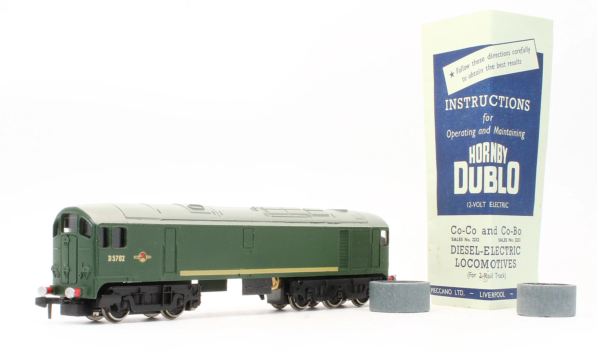 Pre-Owned 2233 BR Green CO-BO D5702 Diesel Locomotive - 2 Rail