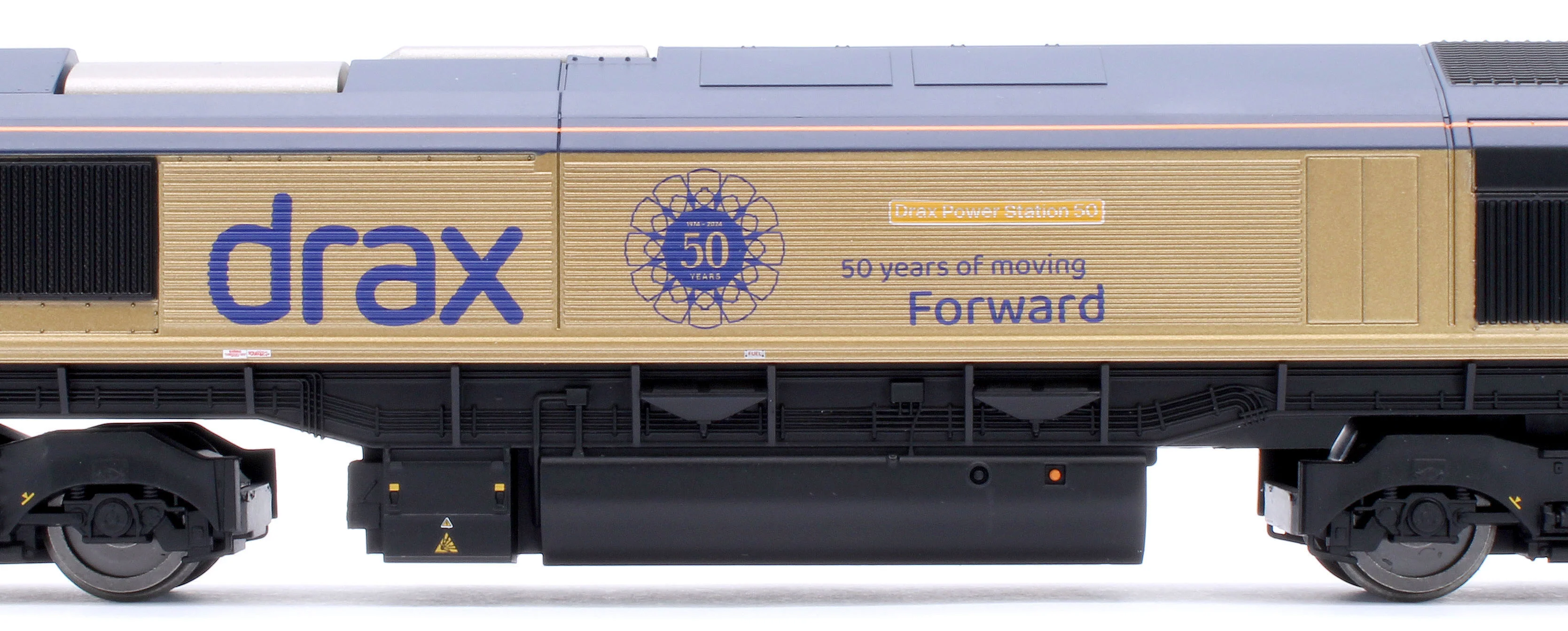 R30461 RailRoad GB Railfreight Class 66 Co-Co Drax 50th Anniversary Gold 66301 ‘Drax Power Station 50’ Diesel Locomotive - Image 11