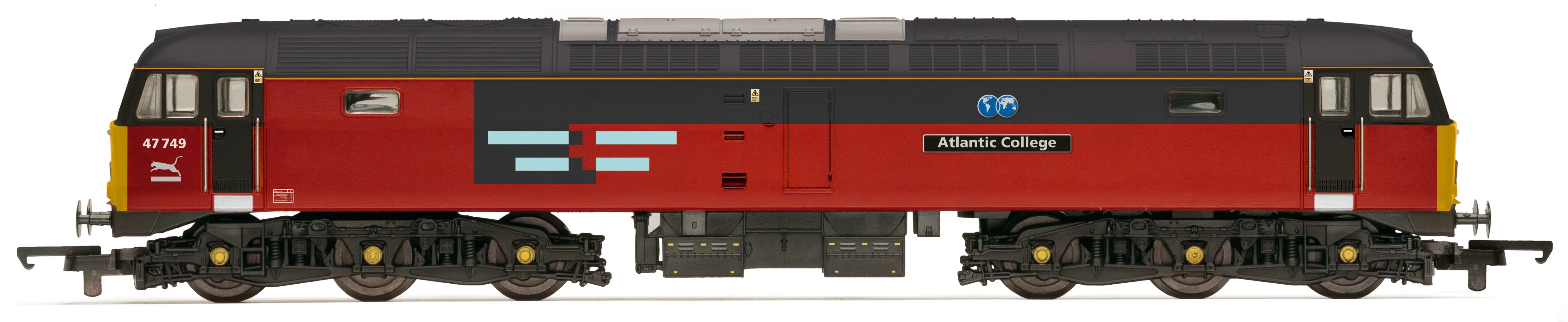 R30543 RailRoad Class 47/7 RES 47749 'Atlantic College' Diesel Locomotive