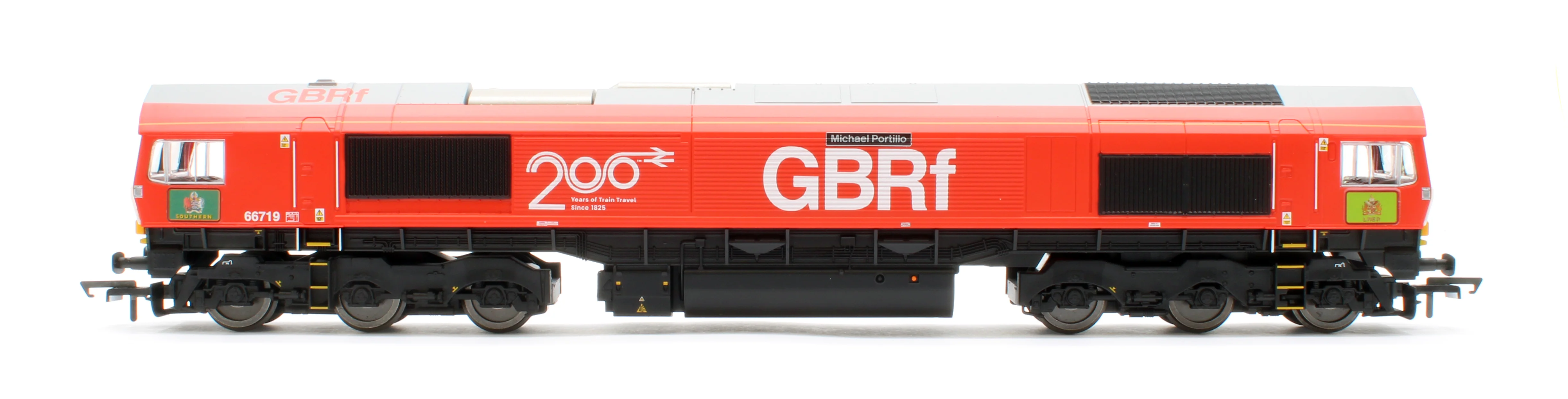 R30550TXS RailRoad Plus GBRf Class 66 Railway 200 'Michael Portillo' 66719 Diesel Locomotive - DCC Sound - Image 6