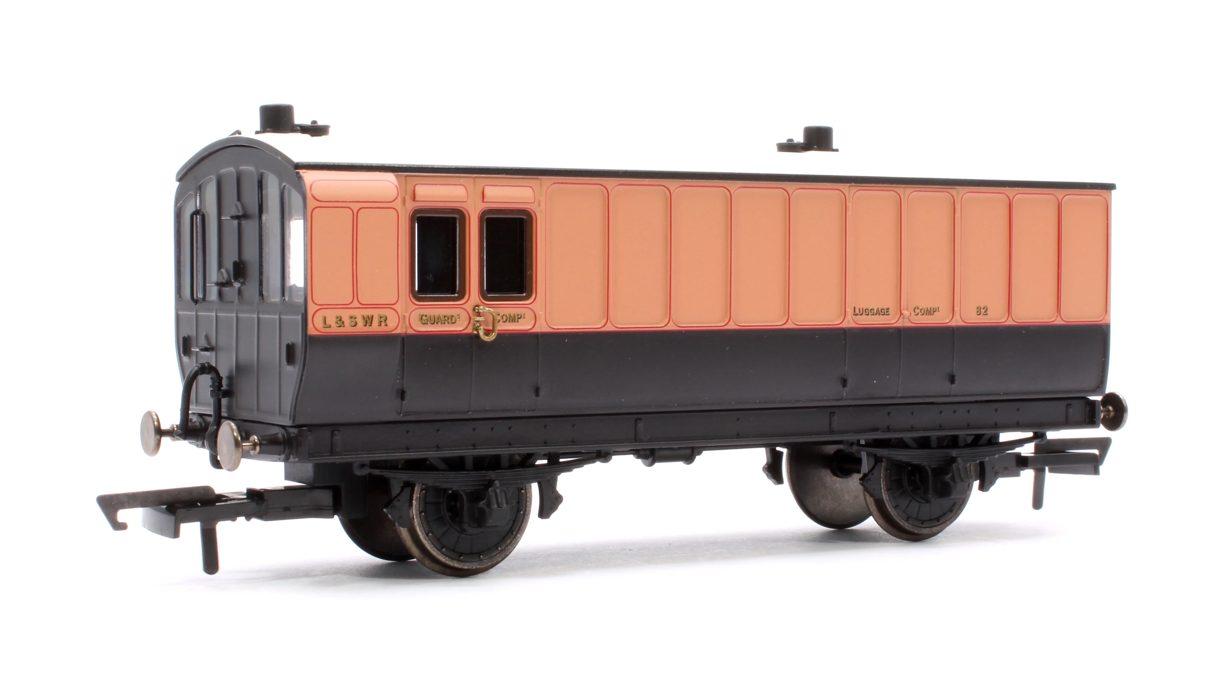 Pre-Owned R40295 4 Wheel Coach Passenger Brake LSWR Brown No.82