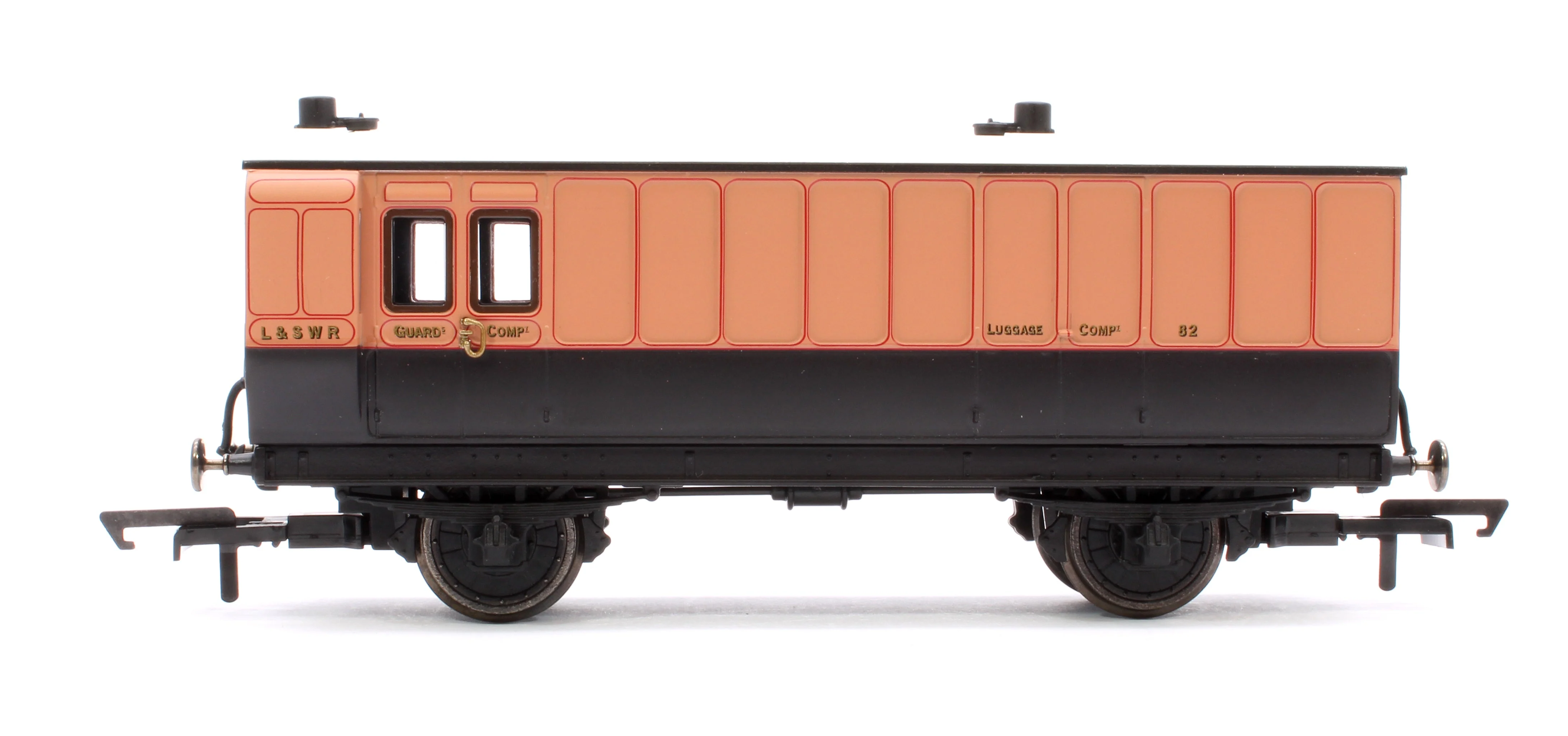 Pre-Owned R40295 4 Wheel Coach Passenger Brake LSWR Brown No.82 - Image 2