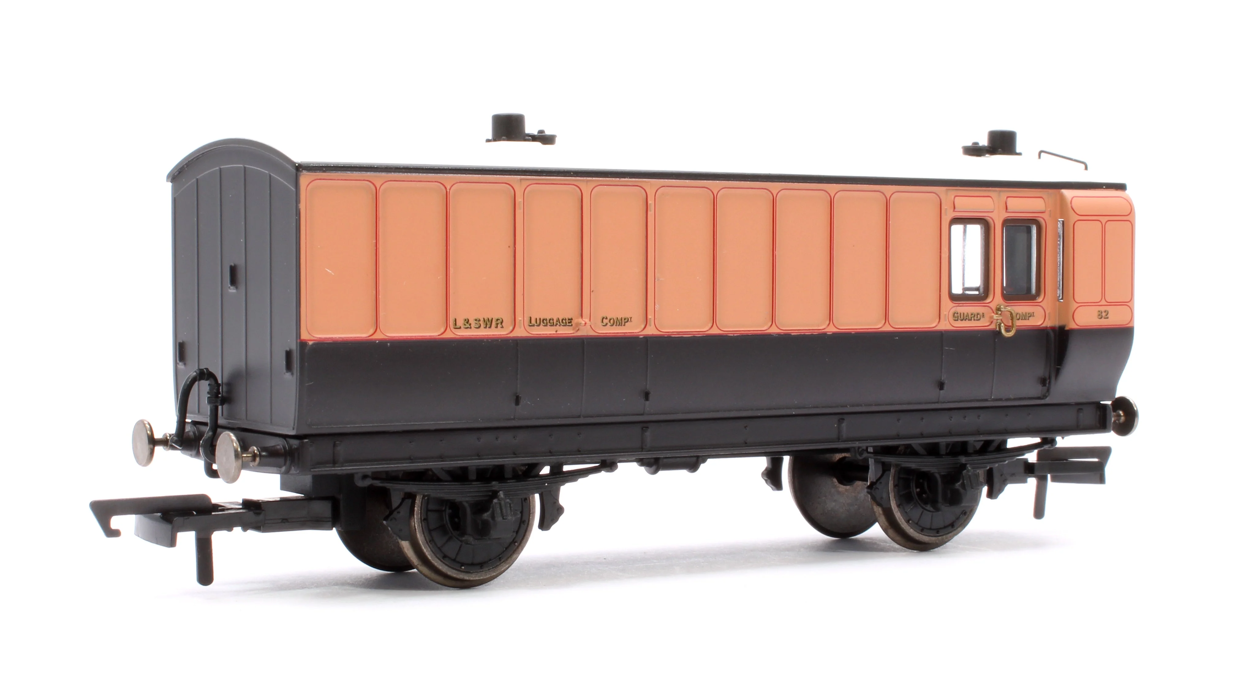Pre-Owned R40295 4 Wheel Coach Passenger Brake LSWR Brown No.82 - Image 3