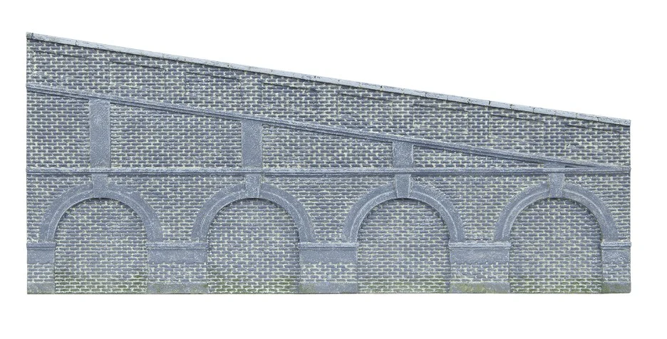 R7387 Skaledale Mid Stepped Arched Retaining Walls x2 (Engineers Blue Brick)