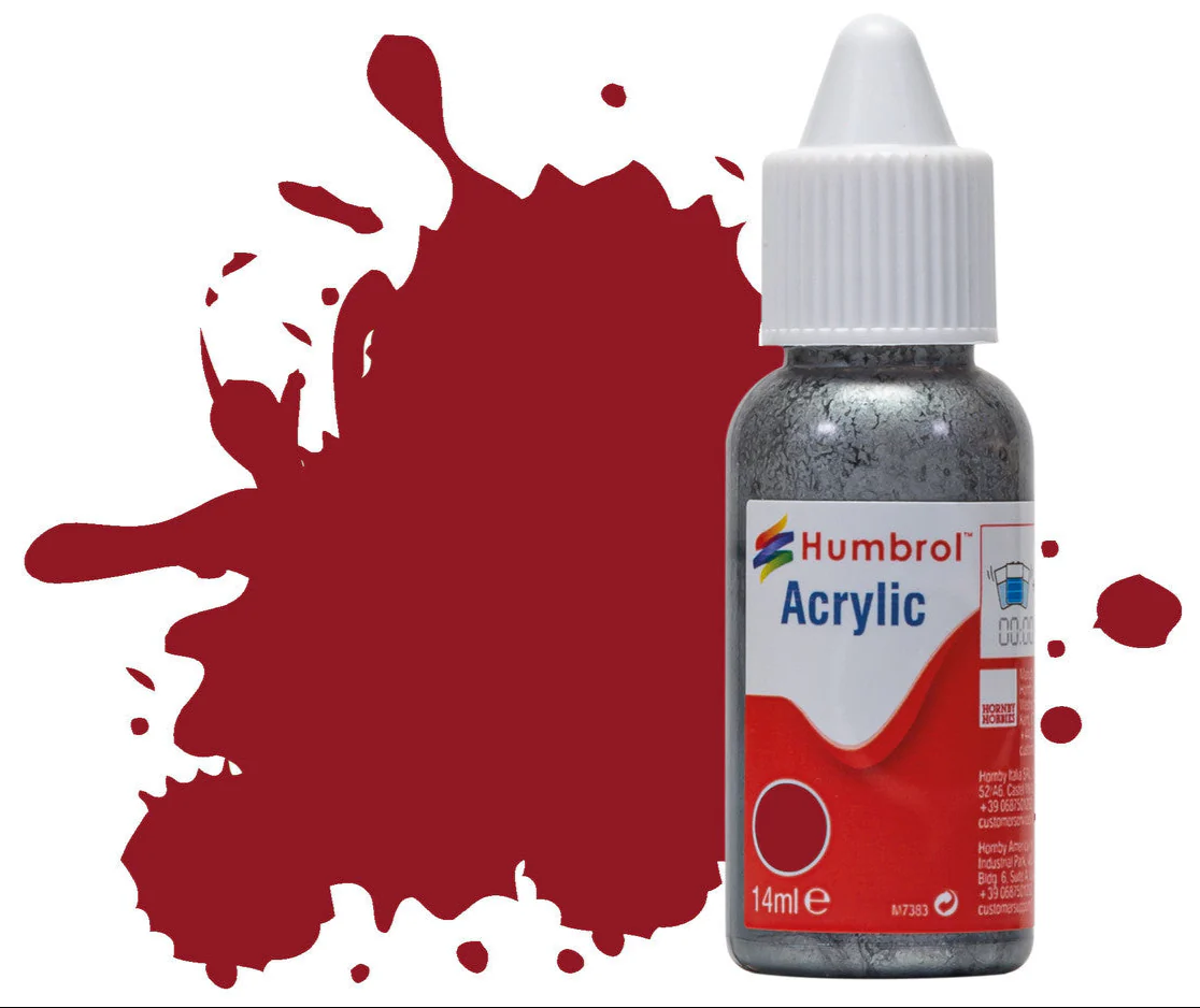 DB0020 HUMBROL ACRYLIC DROPPER BOTTLE - No 20 Crimson - Gloss - 14ml