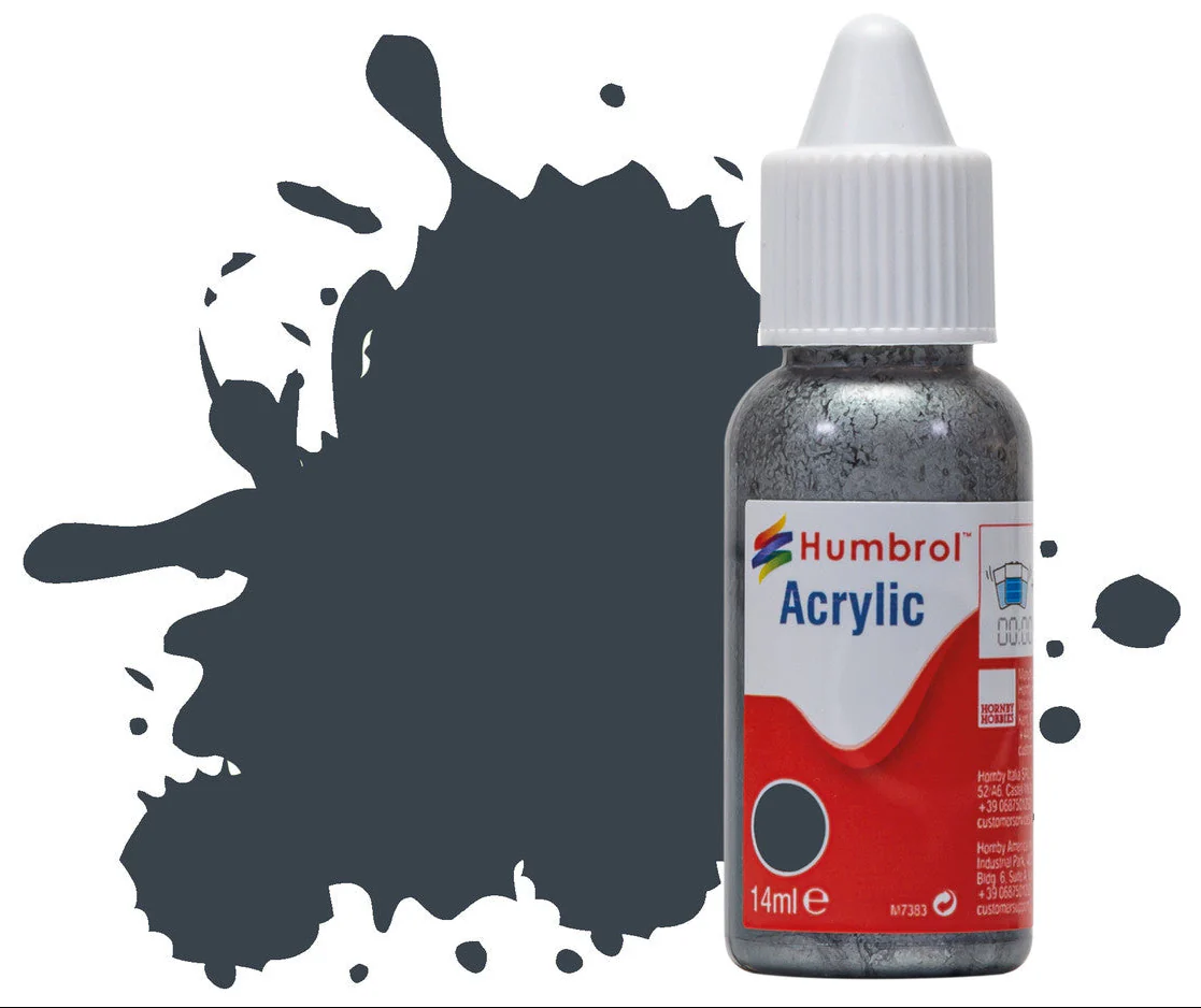 DB0032 HUMBROL ACRYLIC DROPPER BOTTLE - No 32 Dark Grey - Matt - 14ml