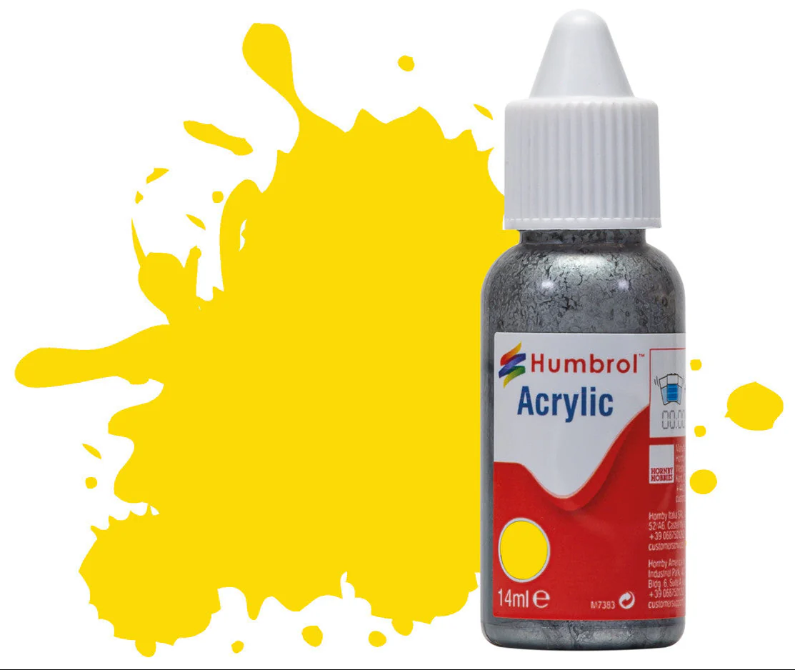 DB0069 HUMBROL ACRYLIC DROPPER BOTTLE - No 69 Yellow - Gloss - 14ml