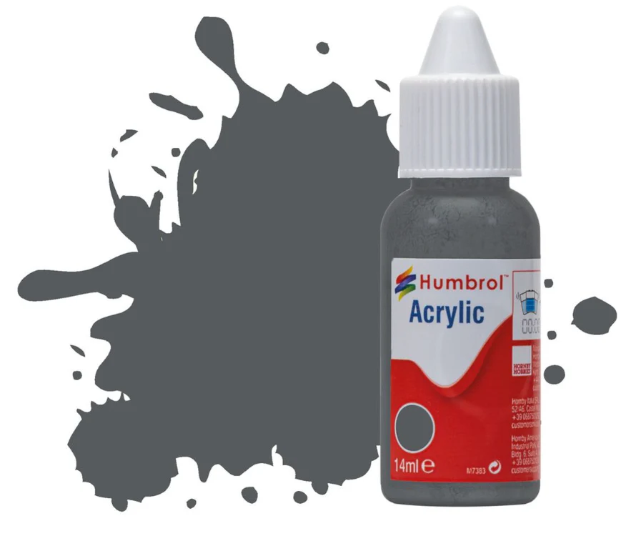 DB0125 Acrylic Dropper Bottle - No 125 US Dark Grey - Matt - 14ml