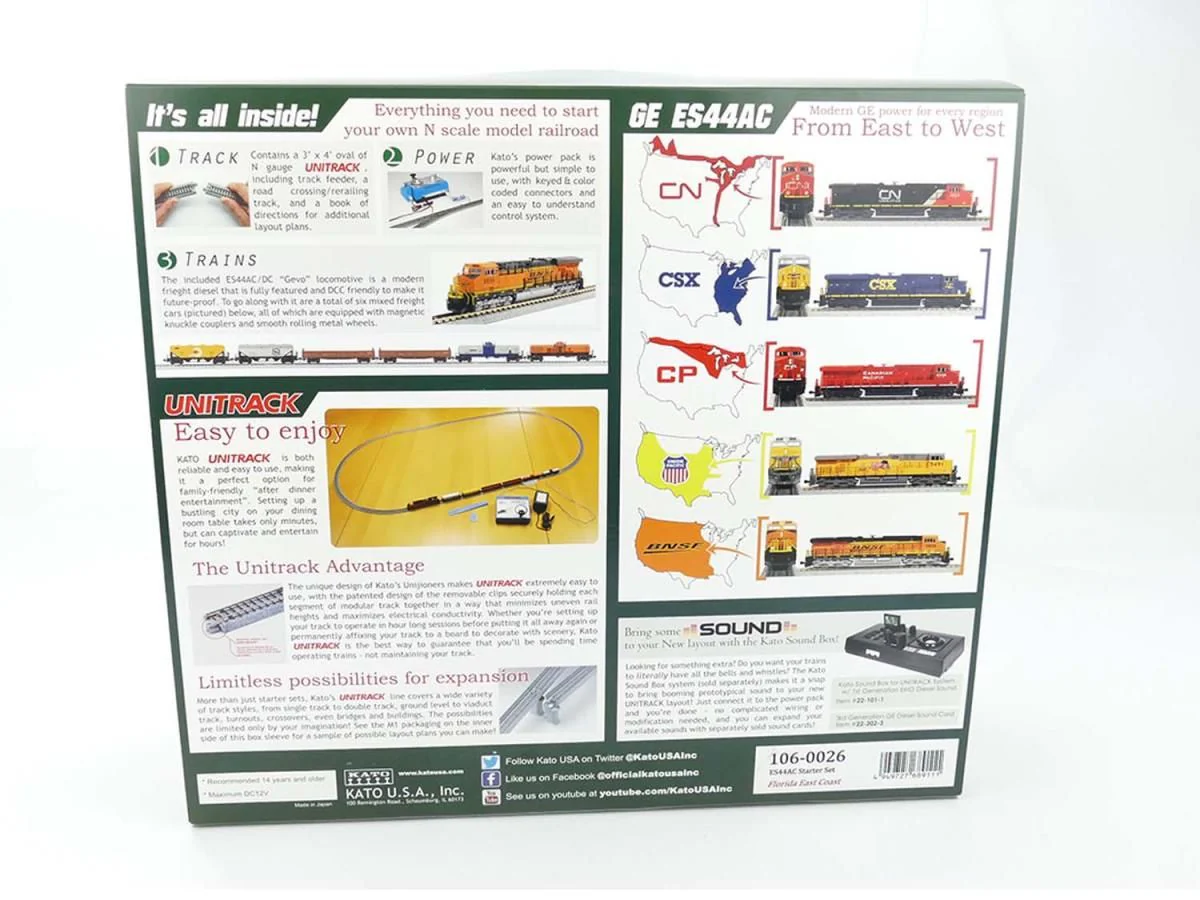 106-0026 Florida East Coast GE ES44C4 Diesel Freight Train Set - Image 6