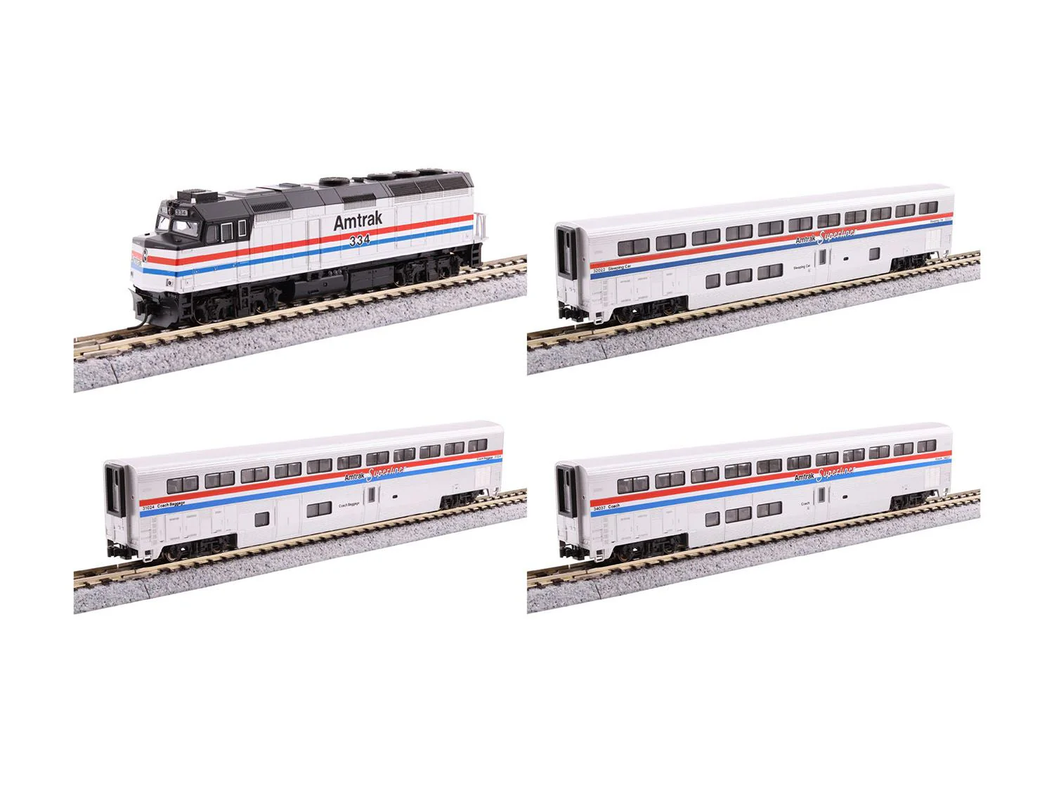 106-3530-DCC F40PH Superliner - Amtrak PhIII Train Pack - DCC-Fitted