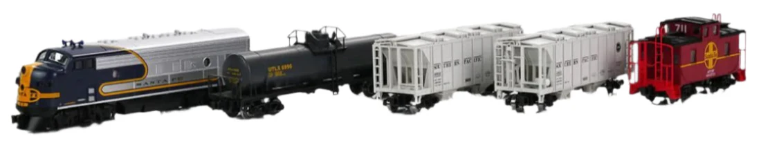 106-6273 AT&SF Bluebonnet EMD F7 Freight Train Set