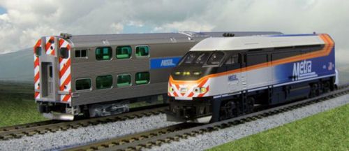 106-8701 MP36PH Chicago Metra Gallery Bi-Level Commuter Train