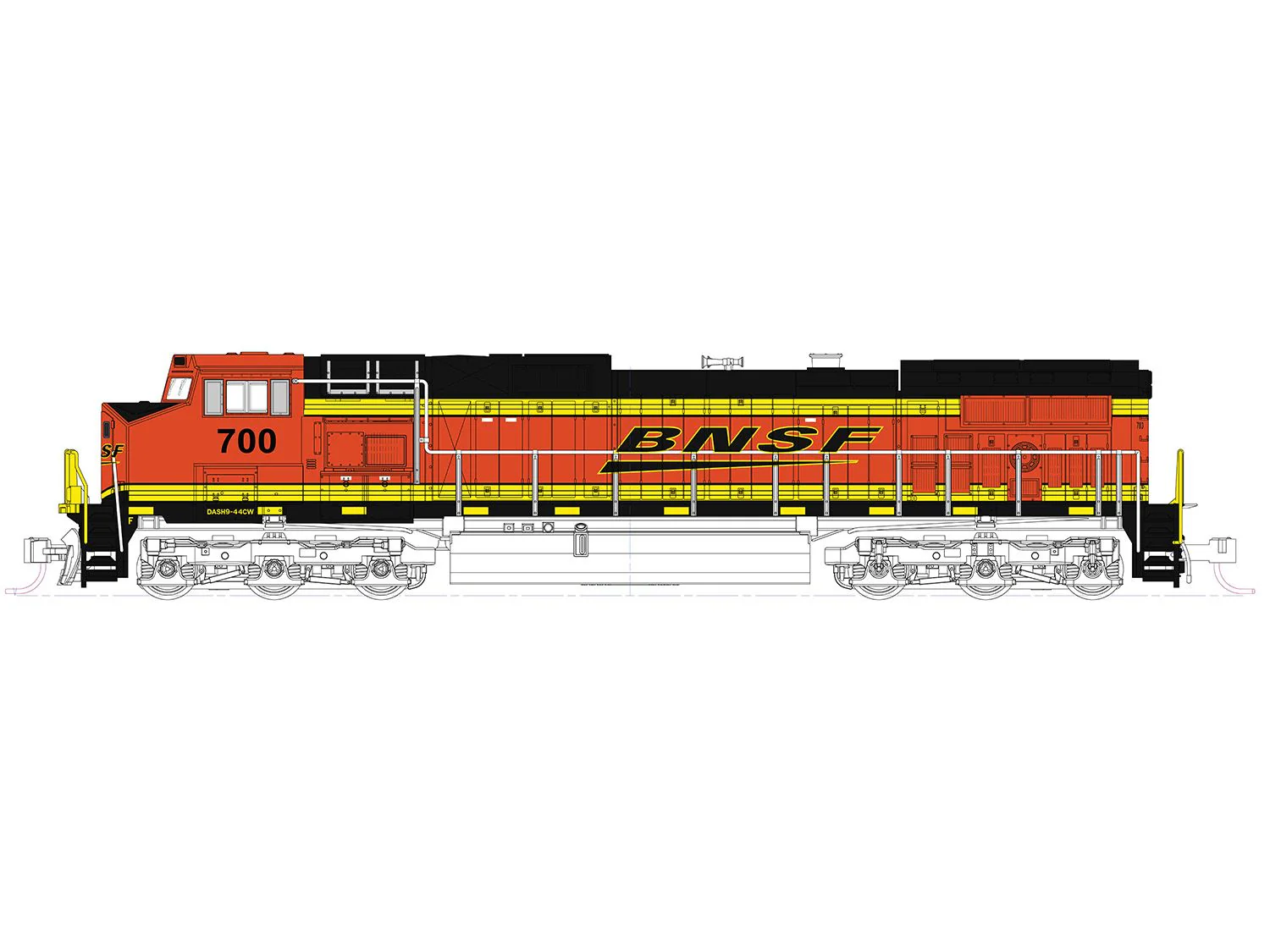 176-3517-DCC C44-9W EMD BNSF Swoosh 700 - DCC-Fitted