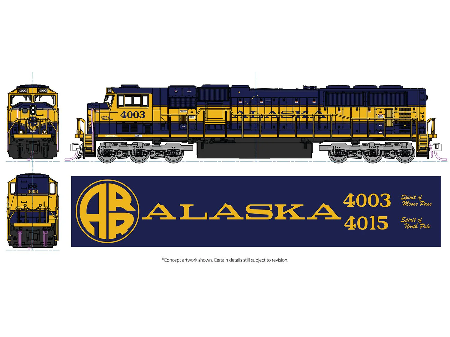 176-6412 EMD SD70MAC Alaska Railroad 100yrs 4328