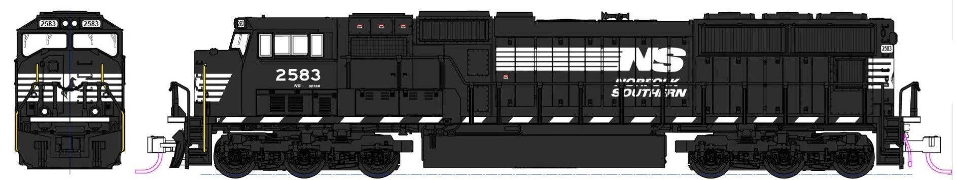 Kato 176-7613-DCC EMD SD70M Flat Radiator NS 2581 - DCC-Fitted