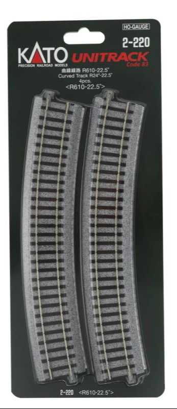 2-220 KATO 2-220 Curved Track 22.5 Degree 4pcs - Image 4
