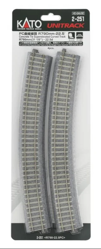 2-251 Unitrack (R790-22.5PC) CS Curved Track 22.5 Degree 4pcs - Image 4