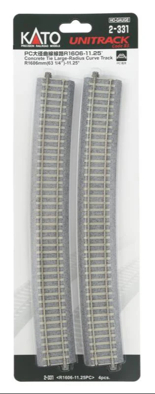 2-331 Unitrack (R1606-11.25) Concrete Sleeper Curved Track (4) - Image 4
