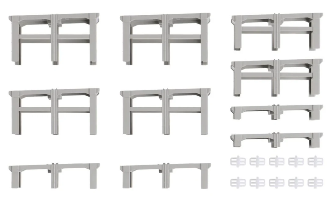 23-049 Unitrack Double Track Gradual Incline Pier Set