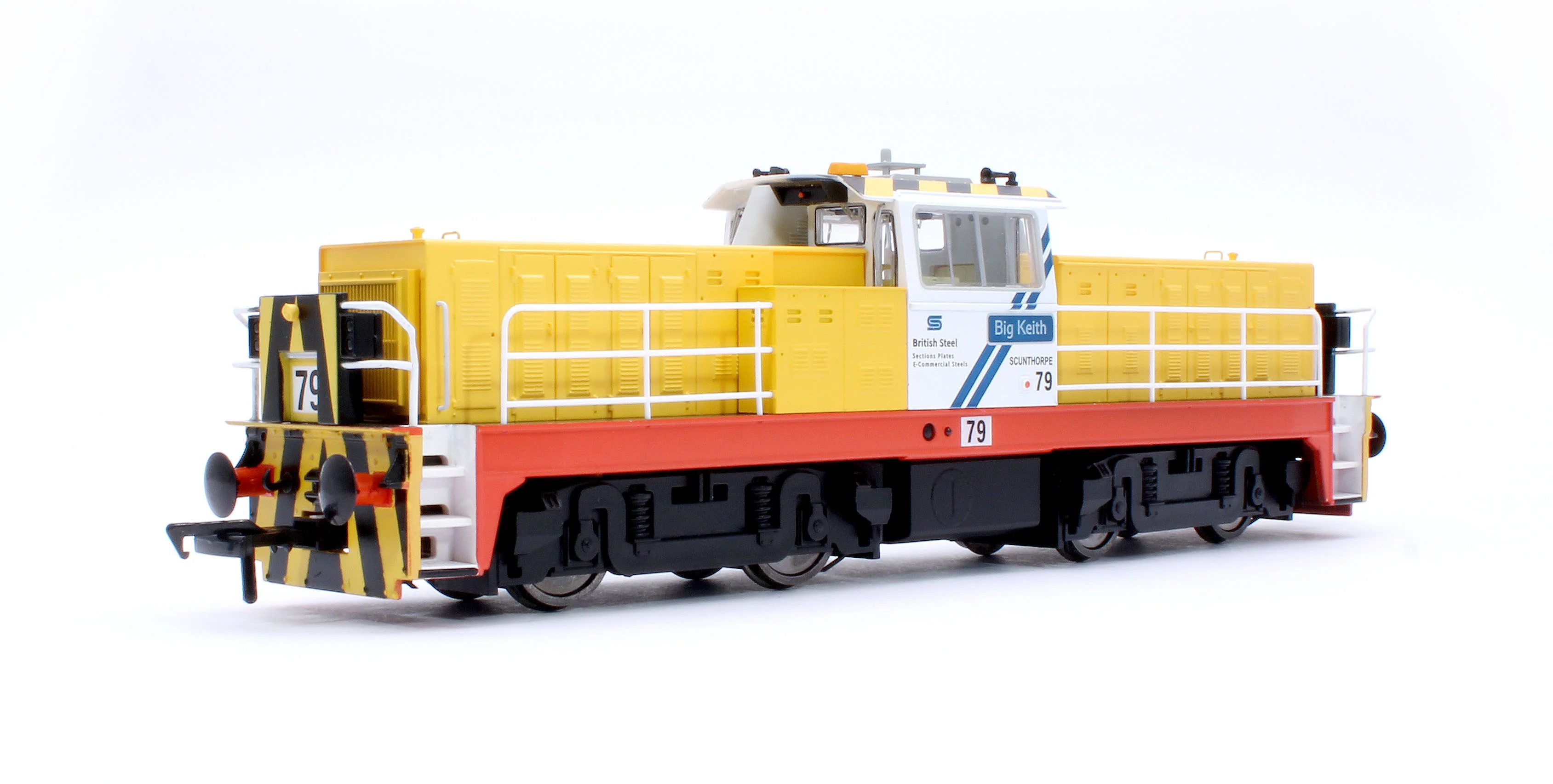 KRM-HUN-OO-F-79 Hunslet Bo-Bo in British Steel Yellow/White "Big Keith" No.79 Diesel Locomotive - DCC Fitted