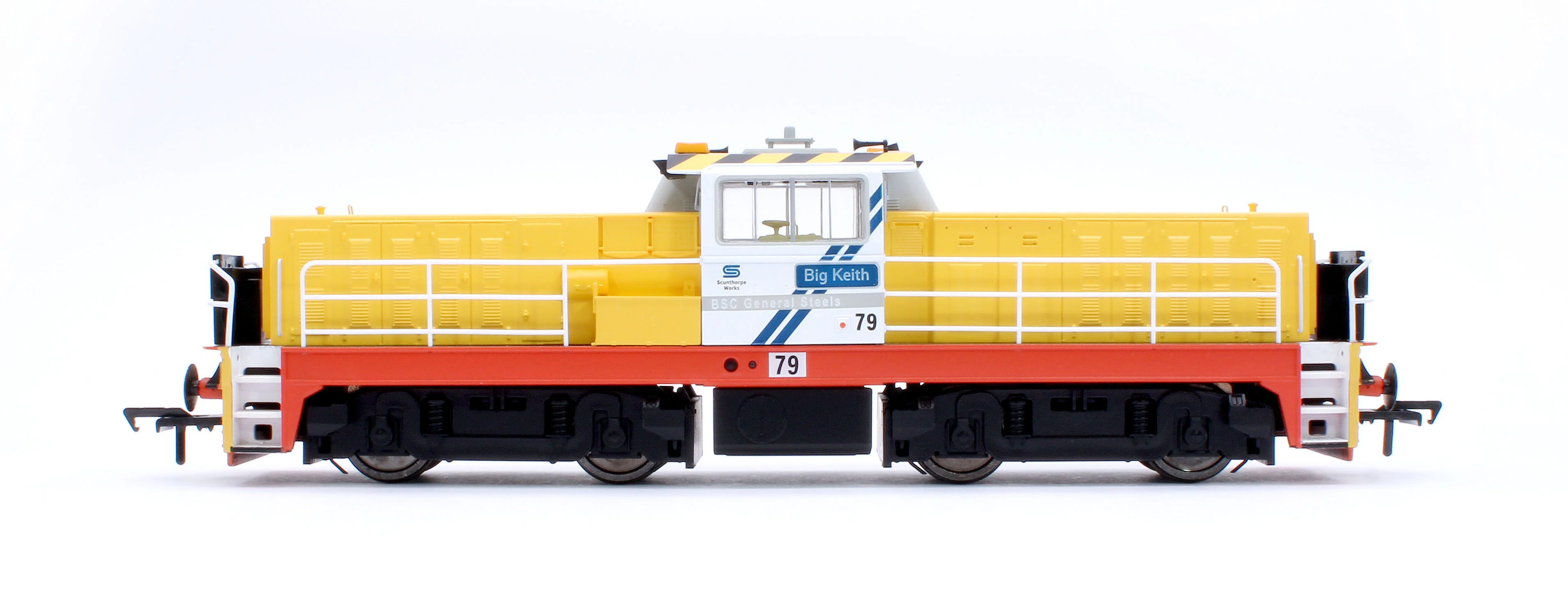 KRM-HUN-OO-F-79 Hunslet Bo-Bo in British Steel Yellow/White "Big Keith" No.79 Diesel Locomotive - DCC Fitted - Image 5