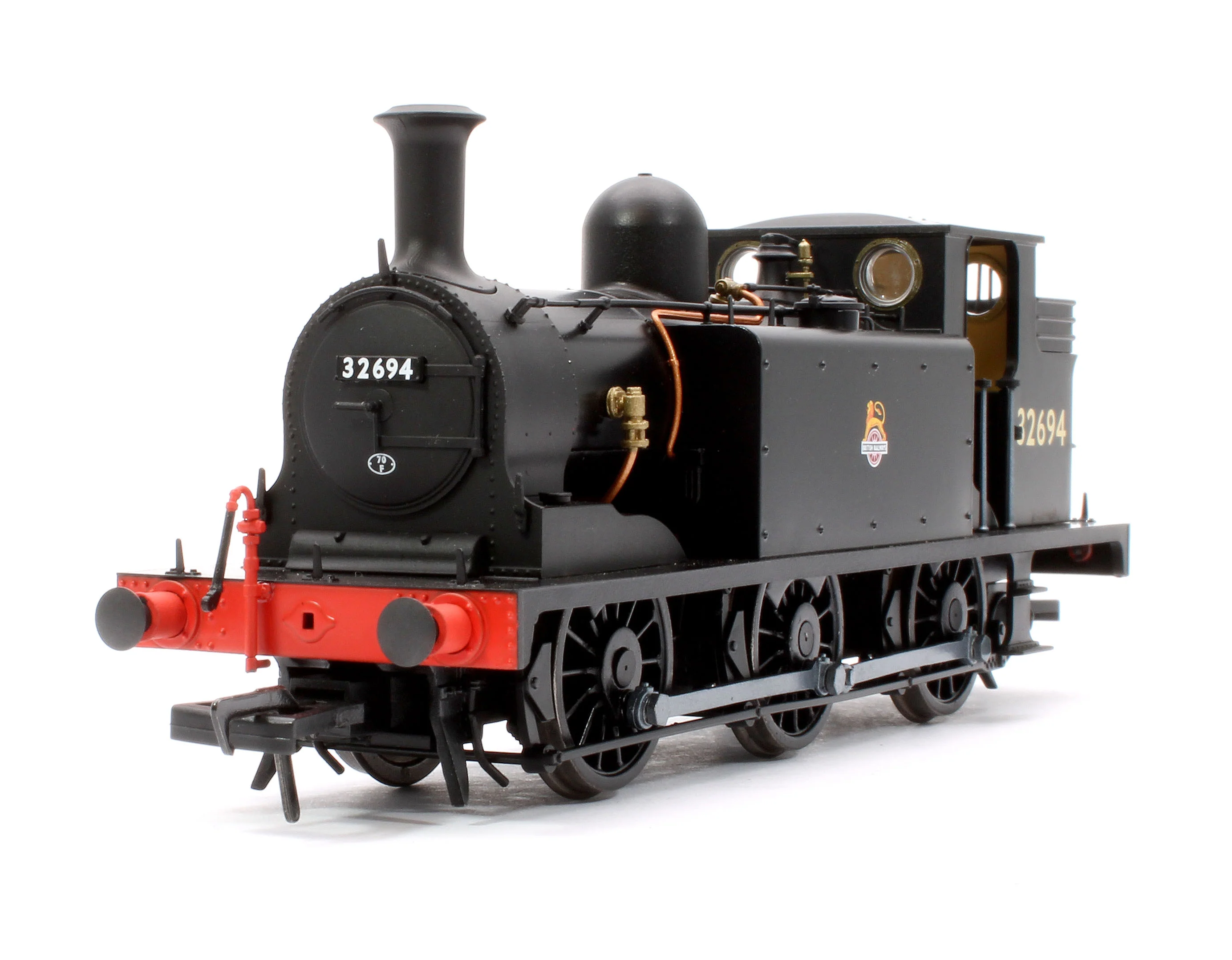 936509 LBSCR Stroudley ‘E1’ 0-6-0T No. 32694 BR Unlined Black (Early Emblem) - Steam Tank Locomotive - DCC Sound - Image 8