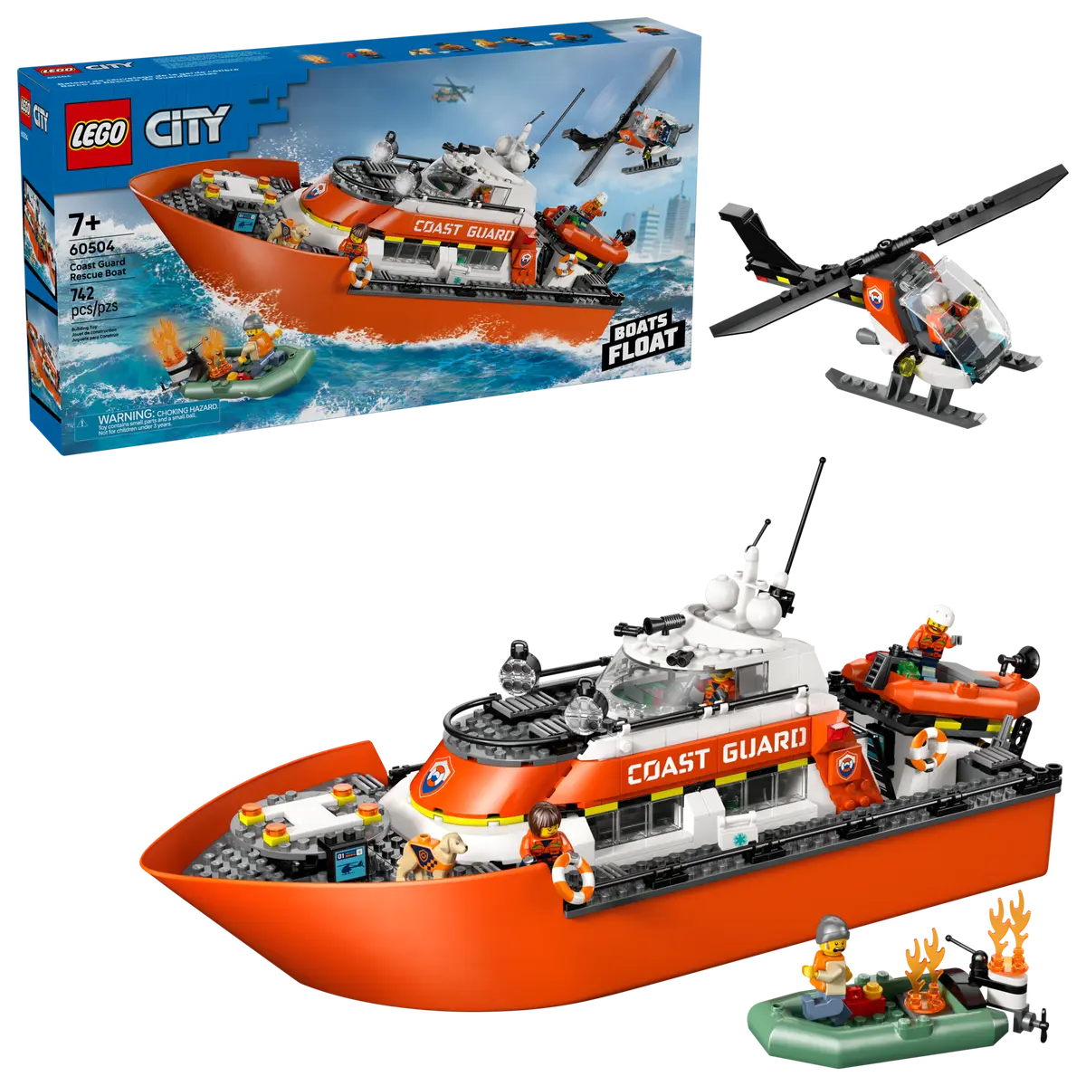 60504 Lego City Coast Guard Rescue Boat & Helicopter - 60504