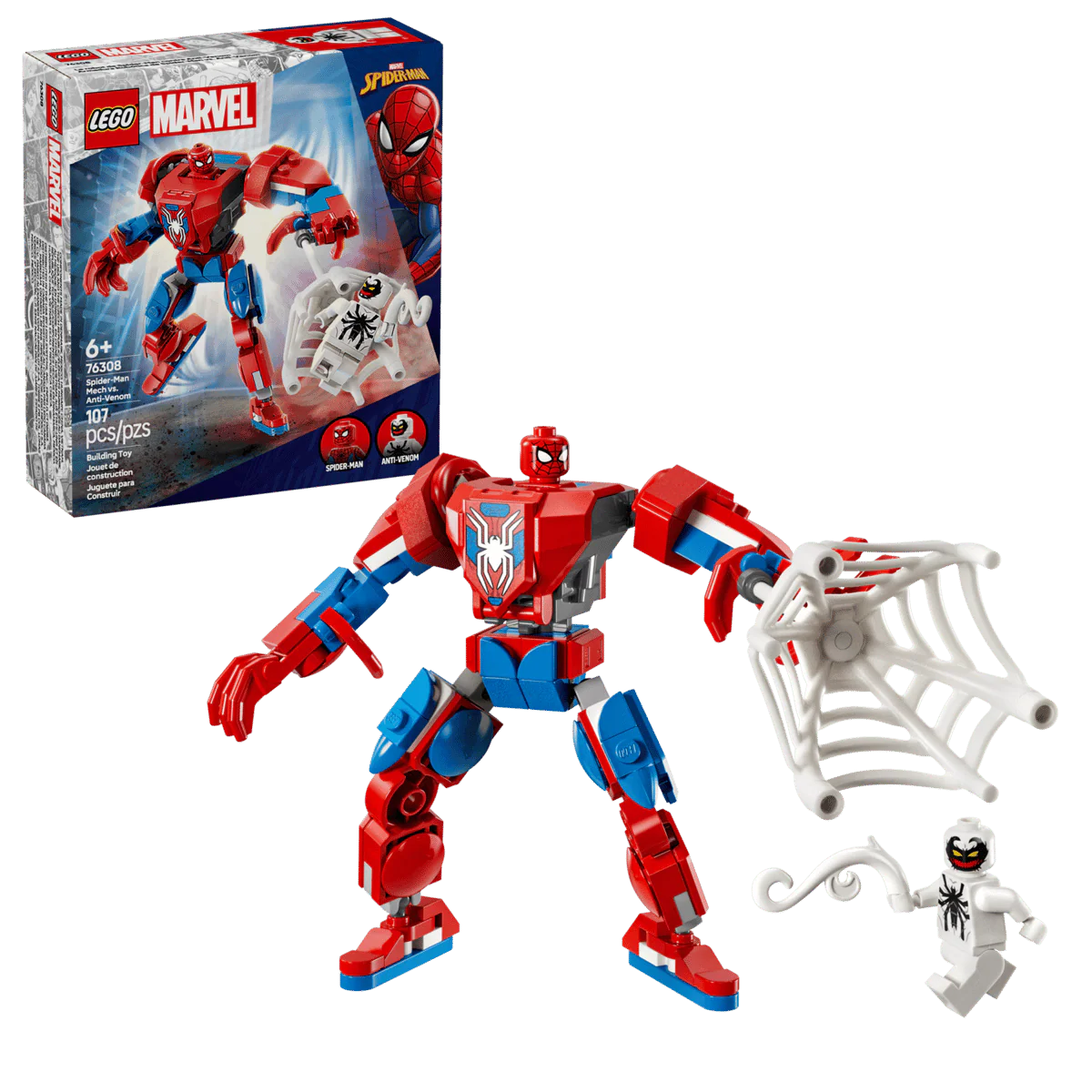 76308 Lego Marvel Spider-Man Mech vs. Anti-Venom - 76308