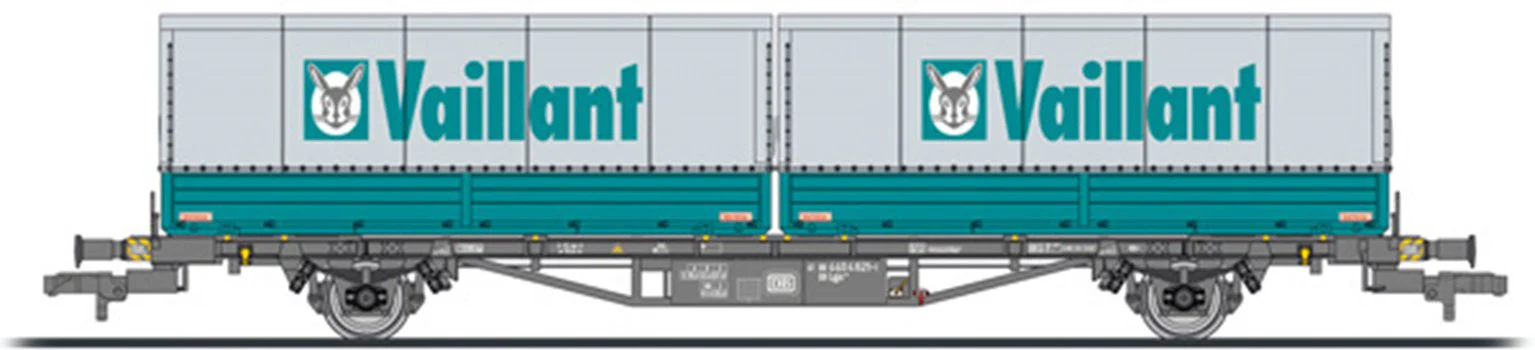 L235223 Flat wagon, period IV, DB, Lgjs 571.1, 440 4 621-0, with 2 intermodal