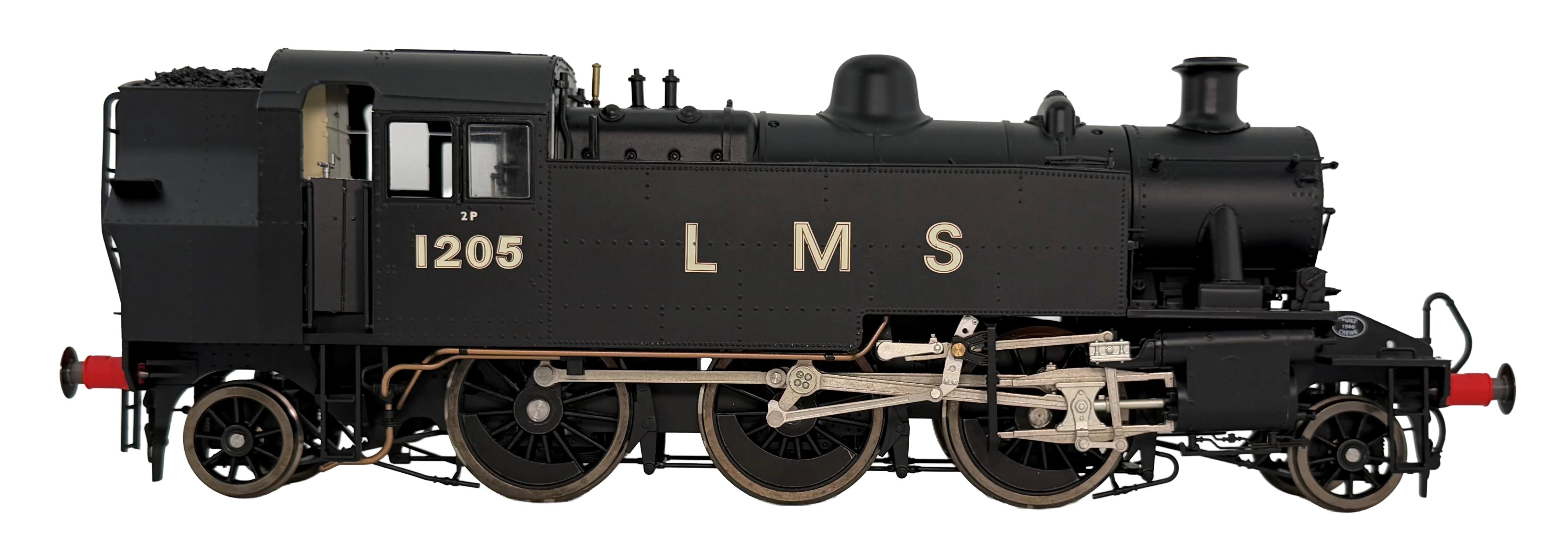 LHT-S-041-001D Ivatt Class 2 2-6-2T 1205 LMS Plain Black Steam Locomotive - DCC Fitted