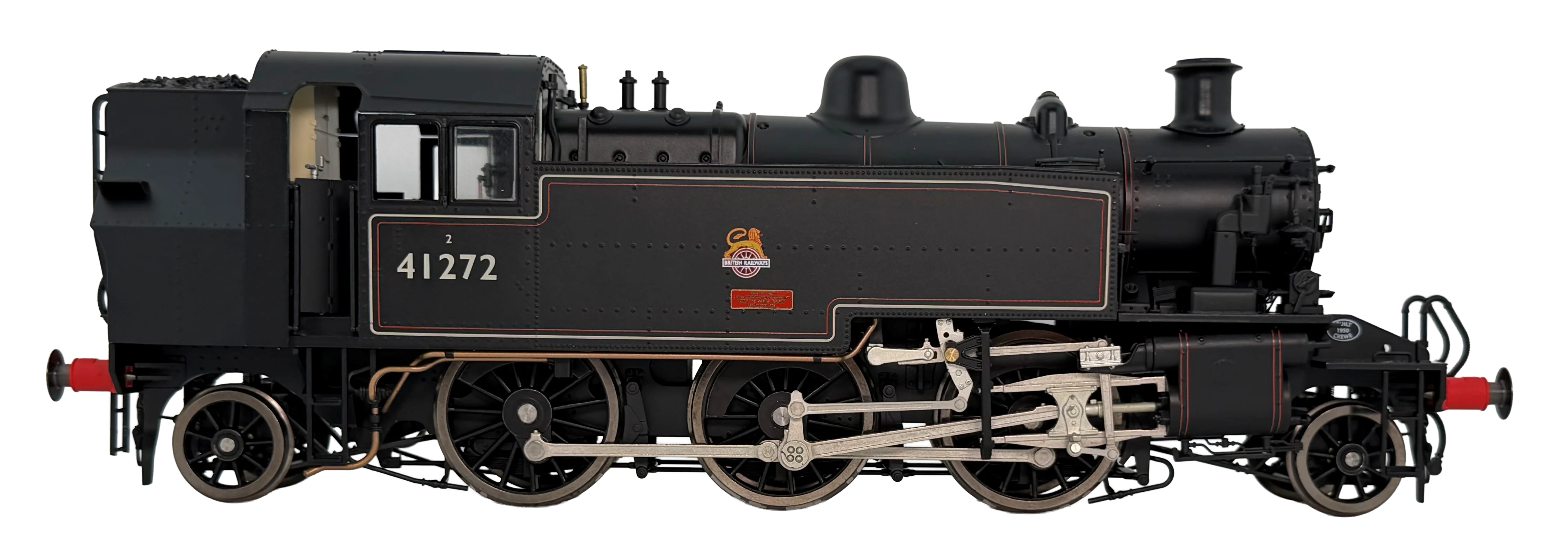 LHT-S-041-003D Ivatt Class 2 2-6-2T 41272 BR Lined Black Early Crest Push Pull Steam Locomotive - DCC Fitted