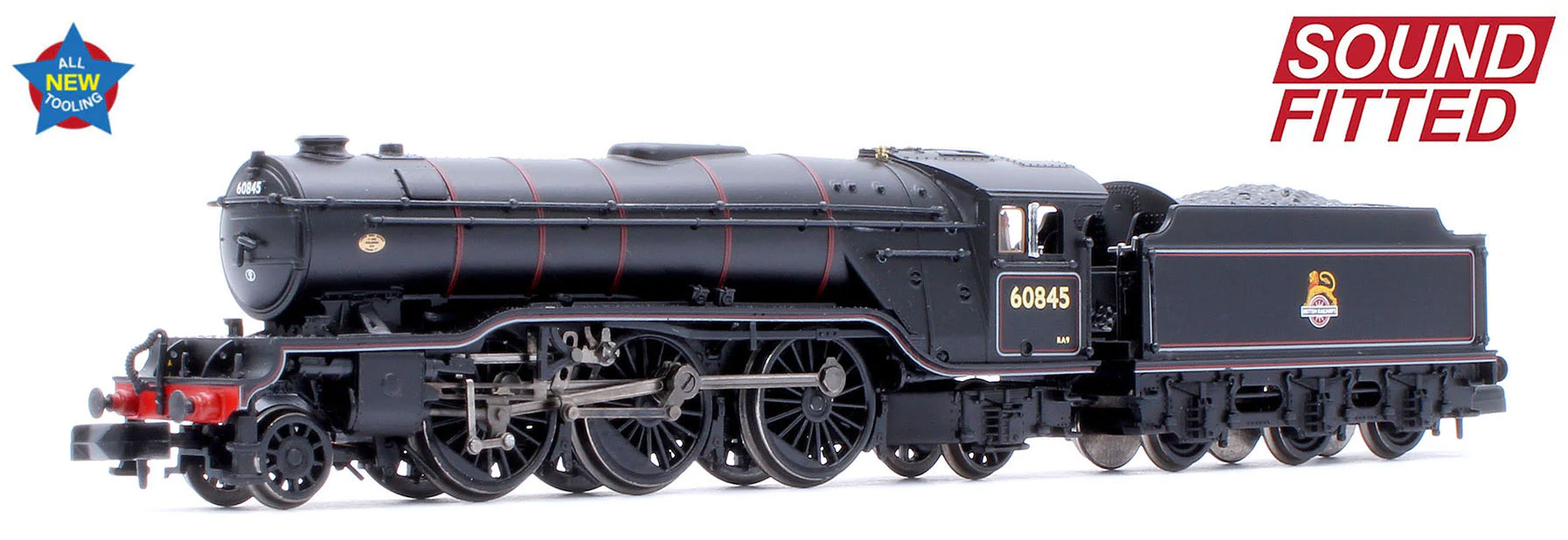 372-612SF LNER V2 60845 BR Lined Black (Early Emblem) Steam Locomotive - DCC Sound