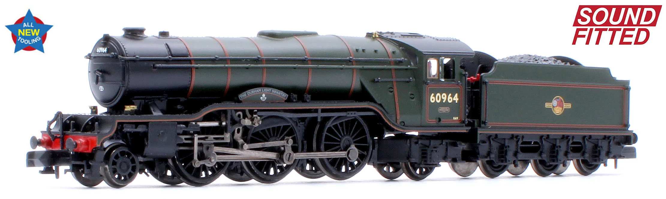 372-613SF LNER V2 60964 'Durham Light Infantry' BR Lined Green (Late Crest) Steam Locomotive - DCC Sound